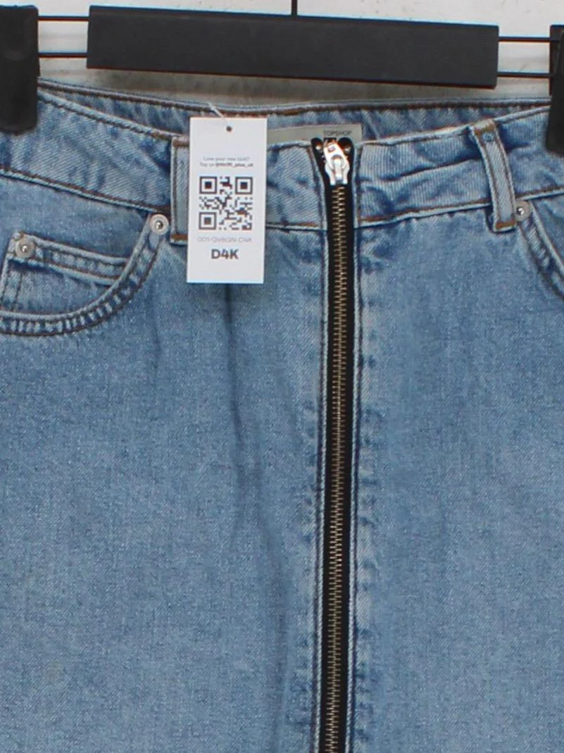 Topshop Women's Mini Skirt UK 6 Blue 100% Cotton Short Mini - Image 3