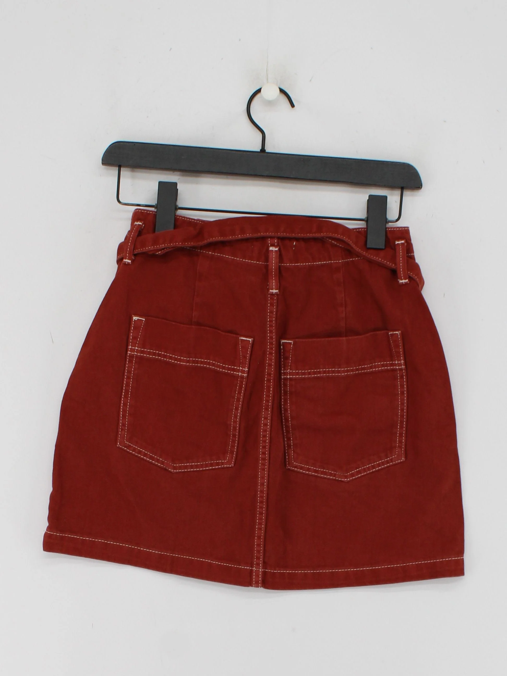 Topshop Women's Mini Skirt UK 8 Brown 100% Cotton Short Mini - Image 2