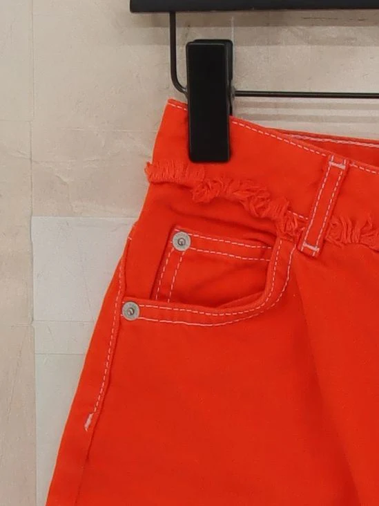 Topshop Women's Mini Skirt UK 8 Orange 100% Cotton Short Mini - Image 4