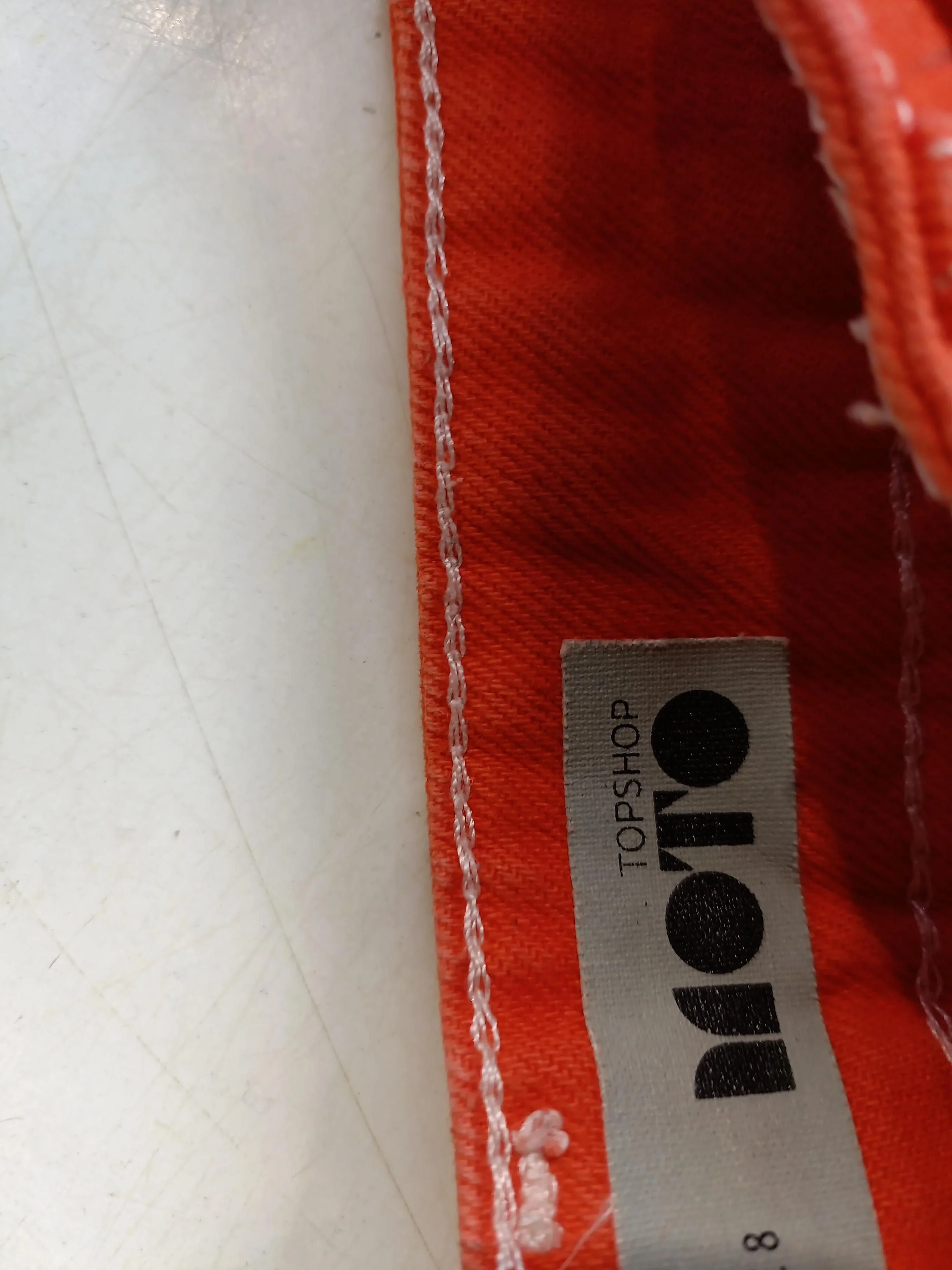 Topshop Women's Mini Skirt UK 8 Orange 100% Cotton Short Mini - Image 7