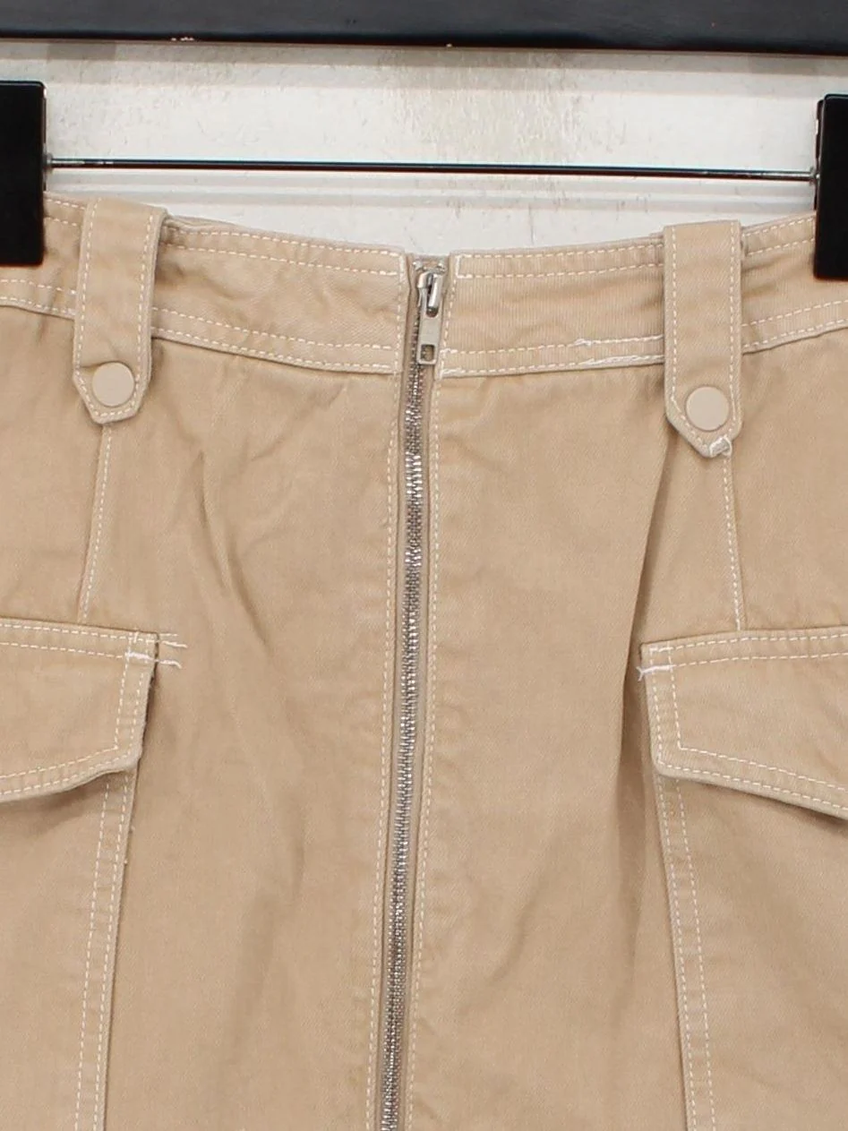Topshop Women's Mini Skirt UK 8 Tan 100% Cotton Short Mini - Image 3