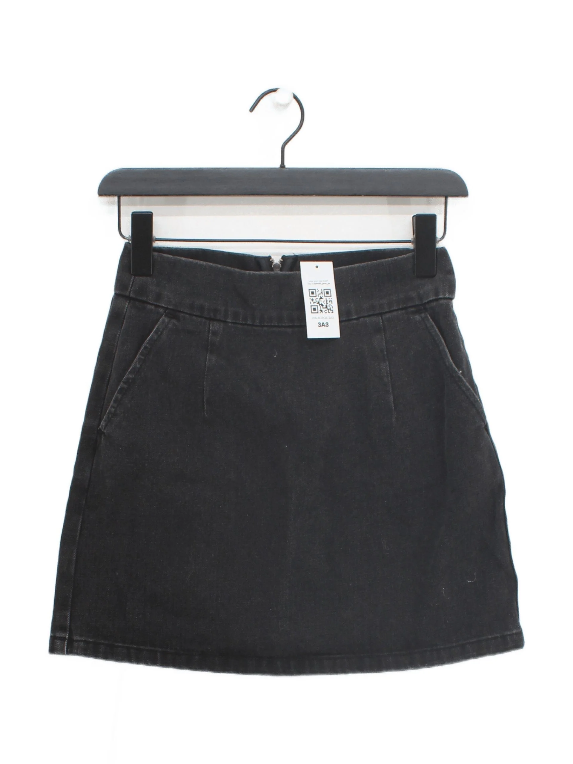 Topshop Women's Mini Skirt W 26 in Black 100% Cotton Short Mini