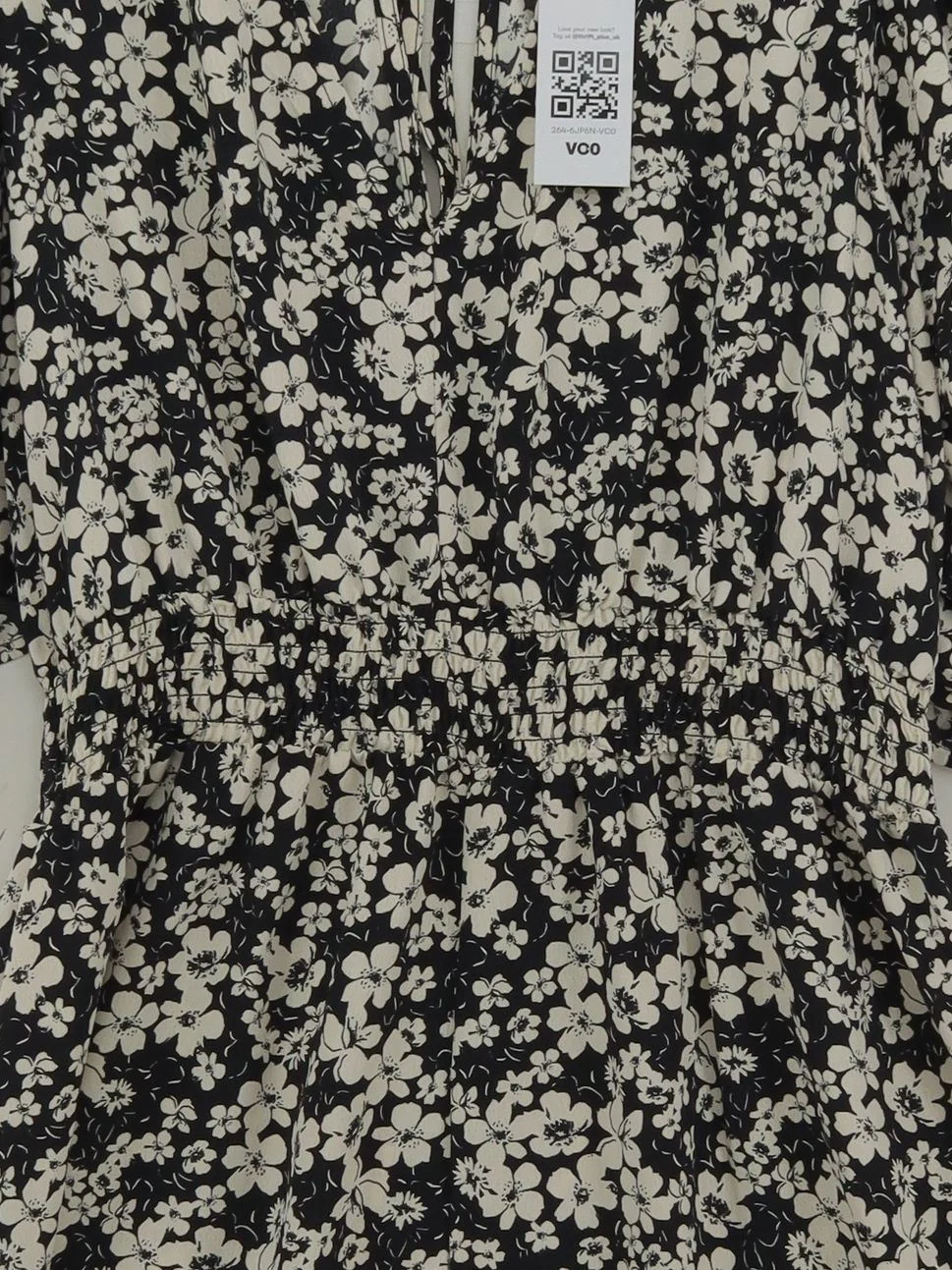 Topshop Women's Playsuit UK 14 Black Floral 100% Polyester Playsuit - Image 3