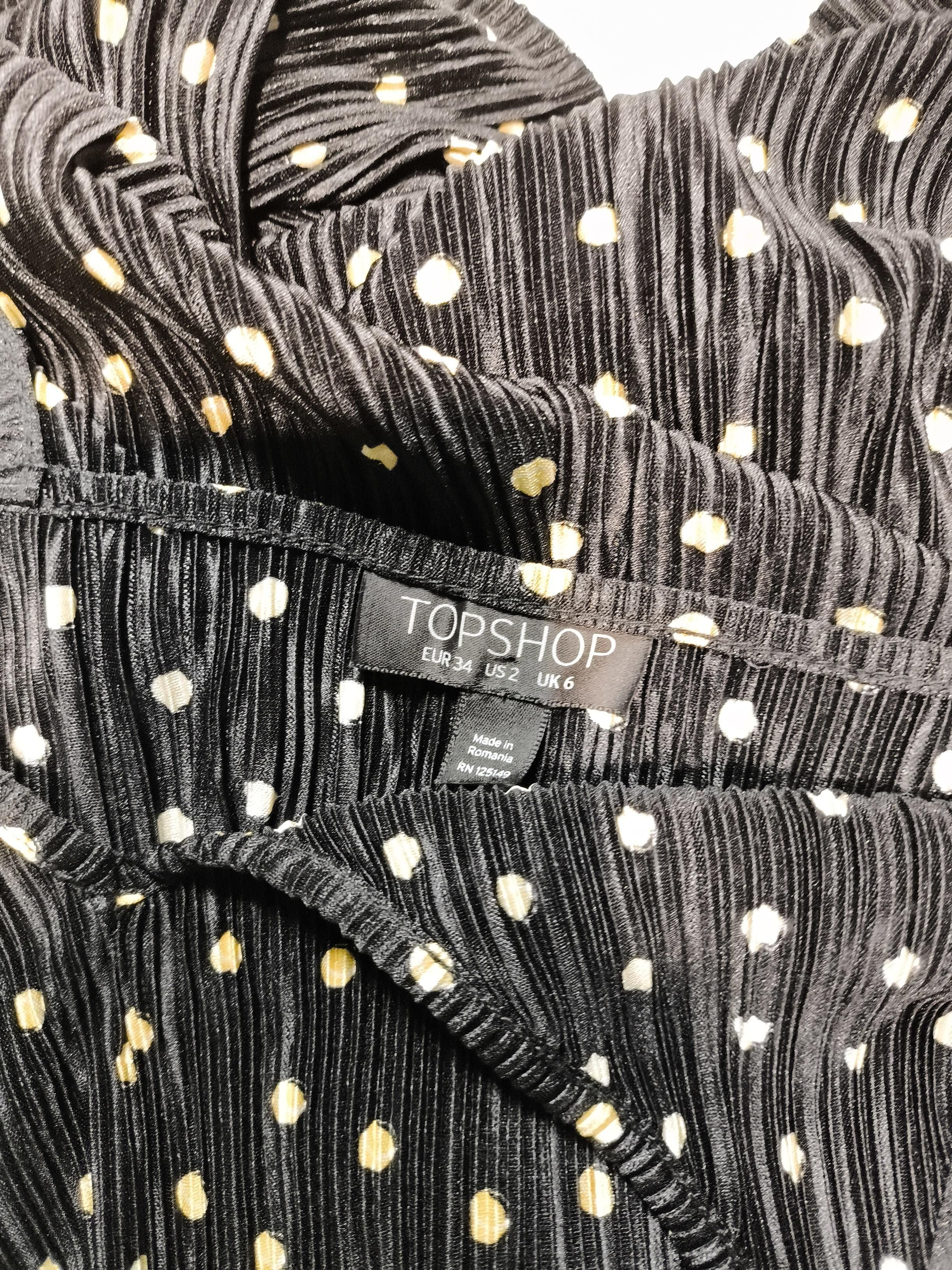 Topshop Women's Playsuit UK 6 Black Polkadot 100% Polyester Playsuit - Image 5