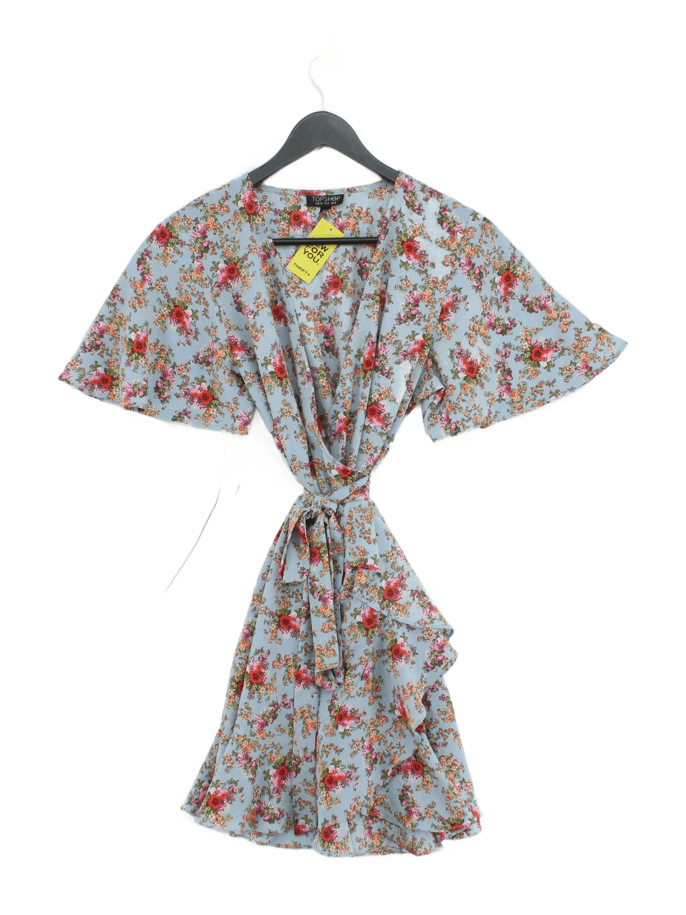 Topshop Women's Playsuit UK 8 Blue Floral 100% Polyester Playsuit