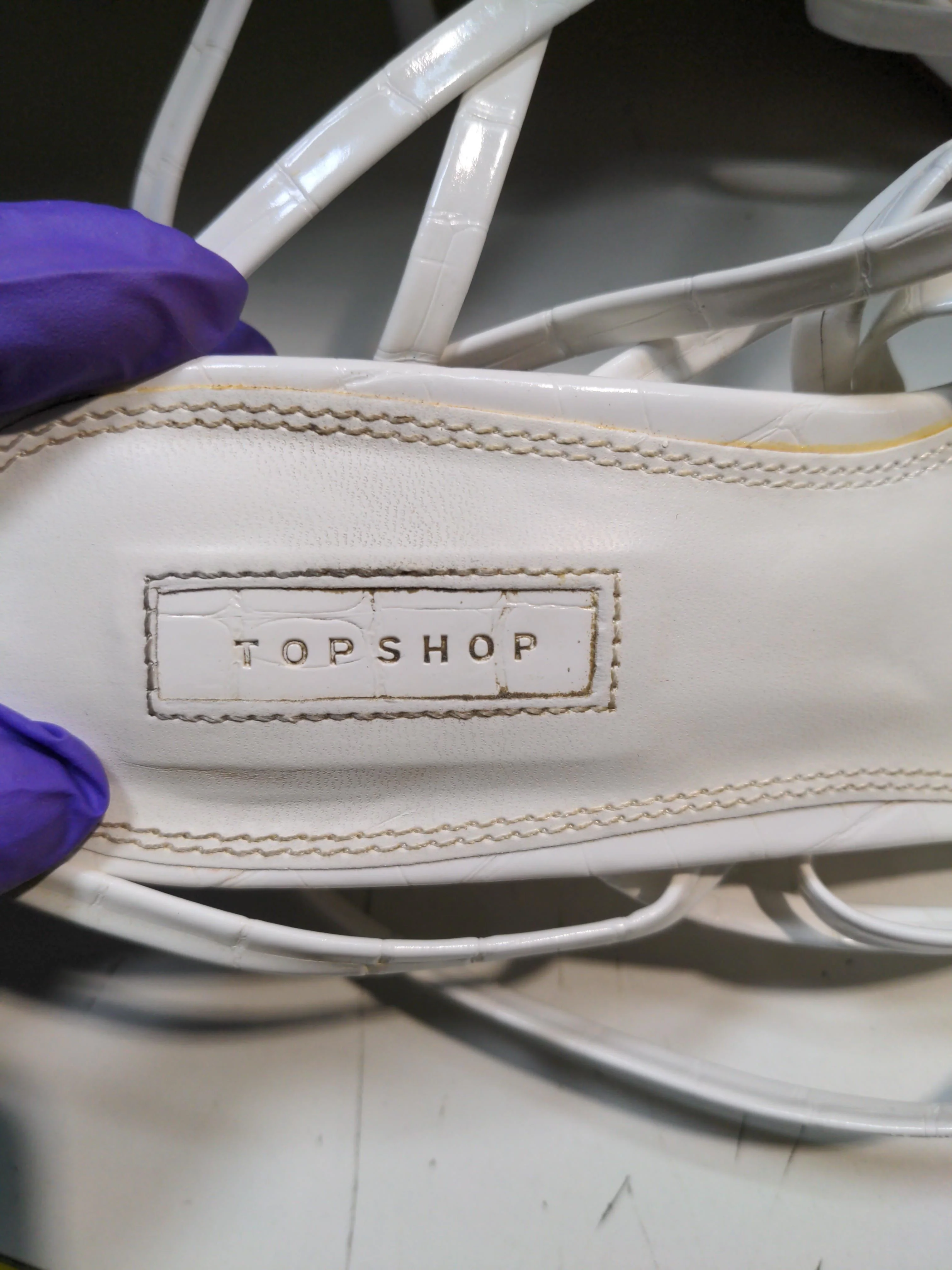 Topshop Women's Sandals UK 6 White 100% Faux Leather Strappy - Image 10