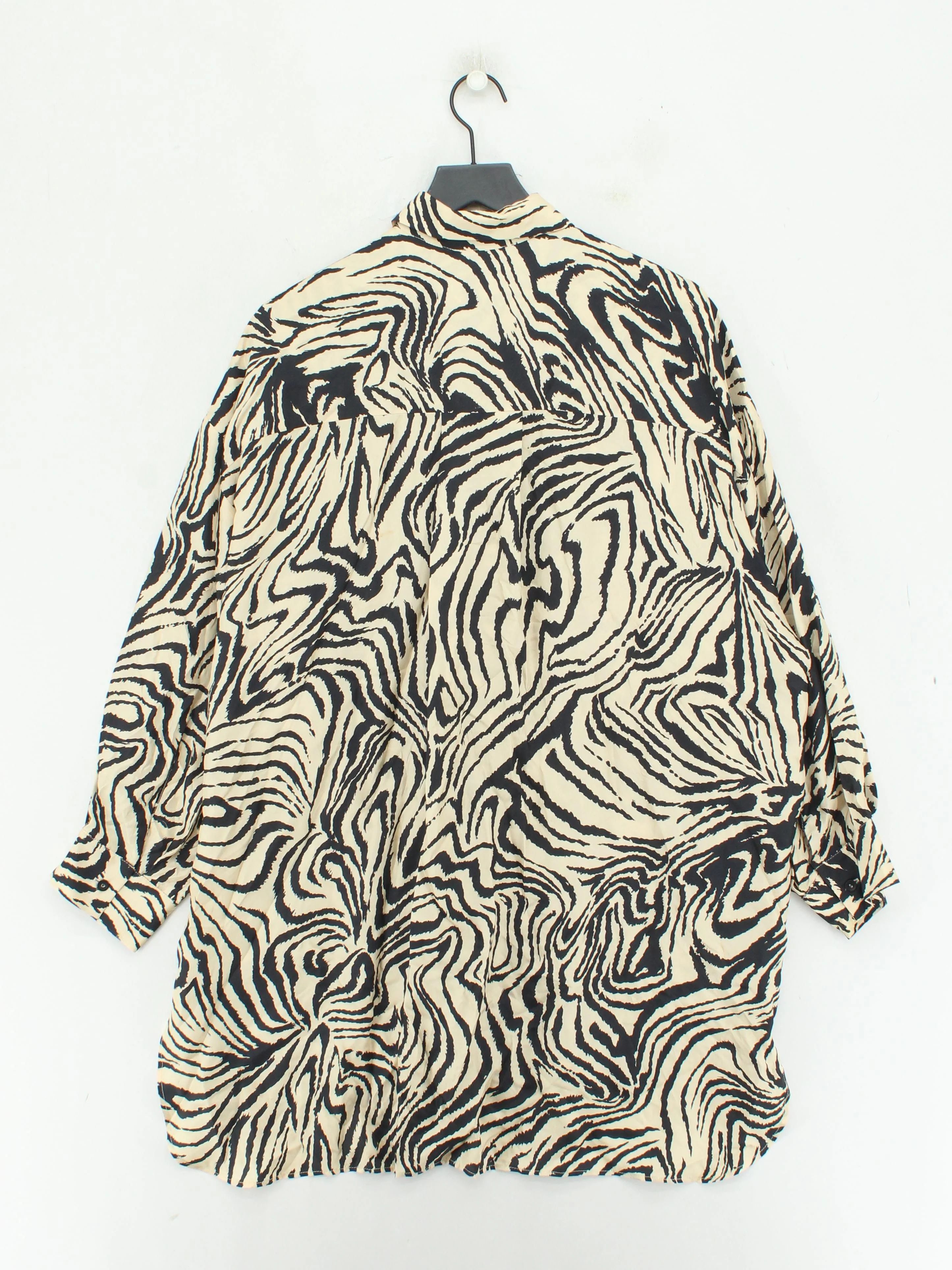 Topshop Women's Shirt UK 8 Cream 100% Silk Basic - Image 2