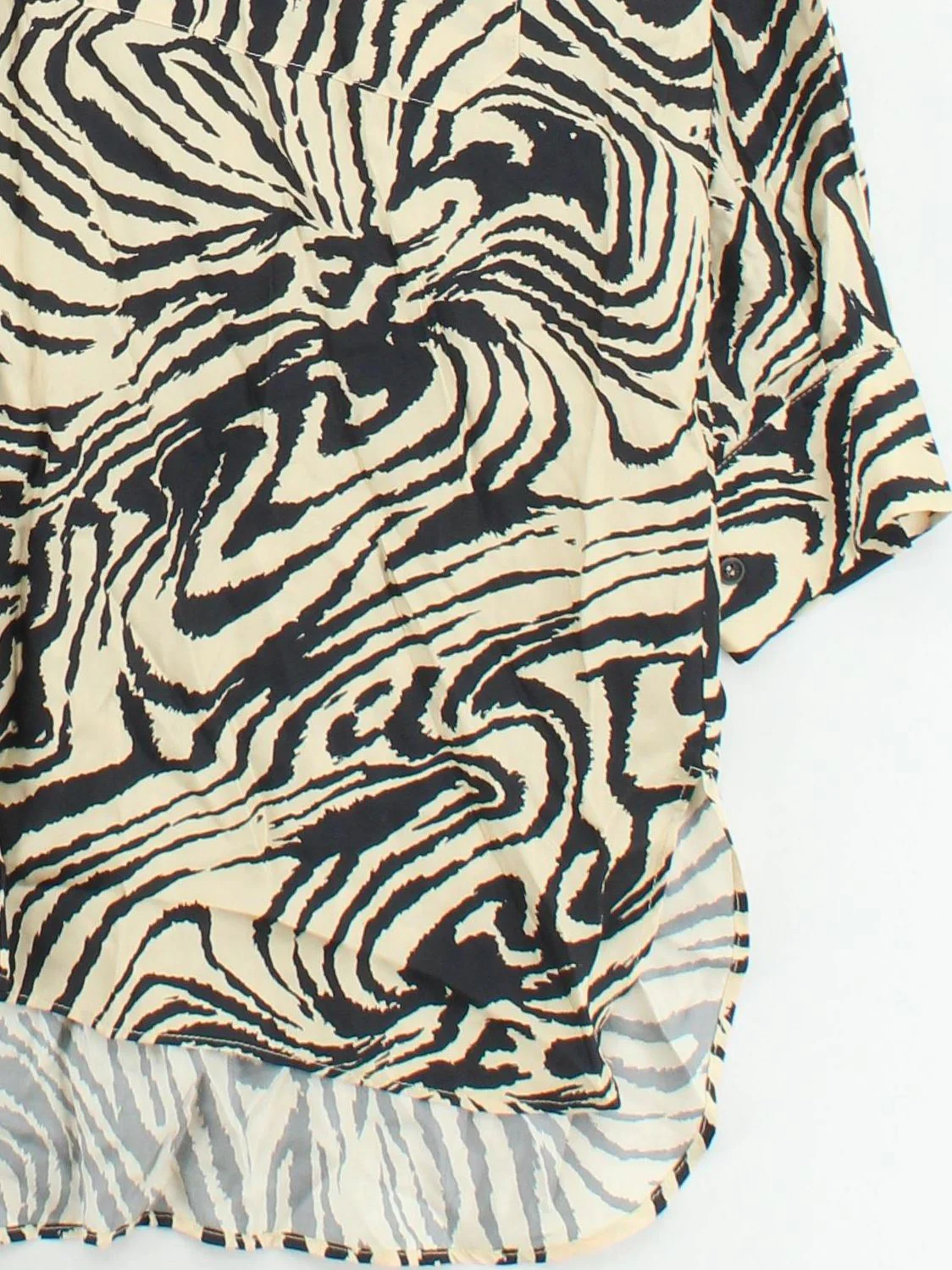 Topshop Women's Shirt UK 8 Cream 100% Silk Basic - Image 4