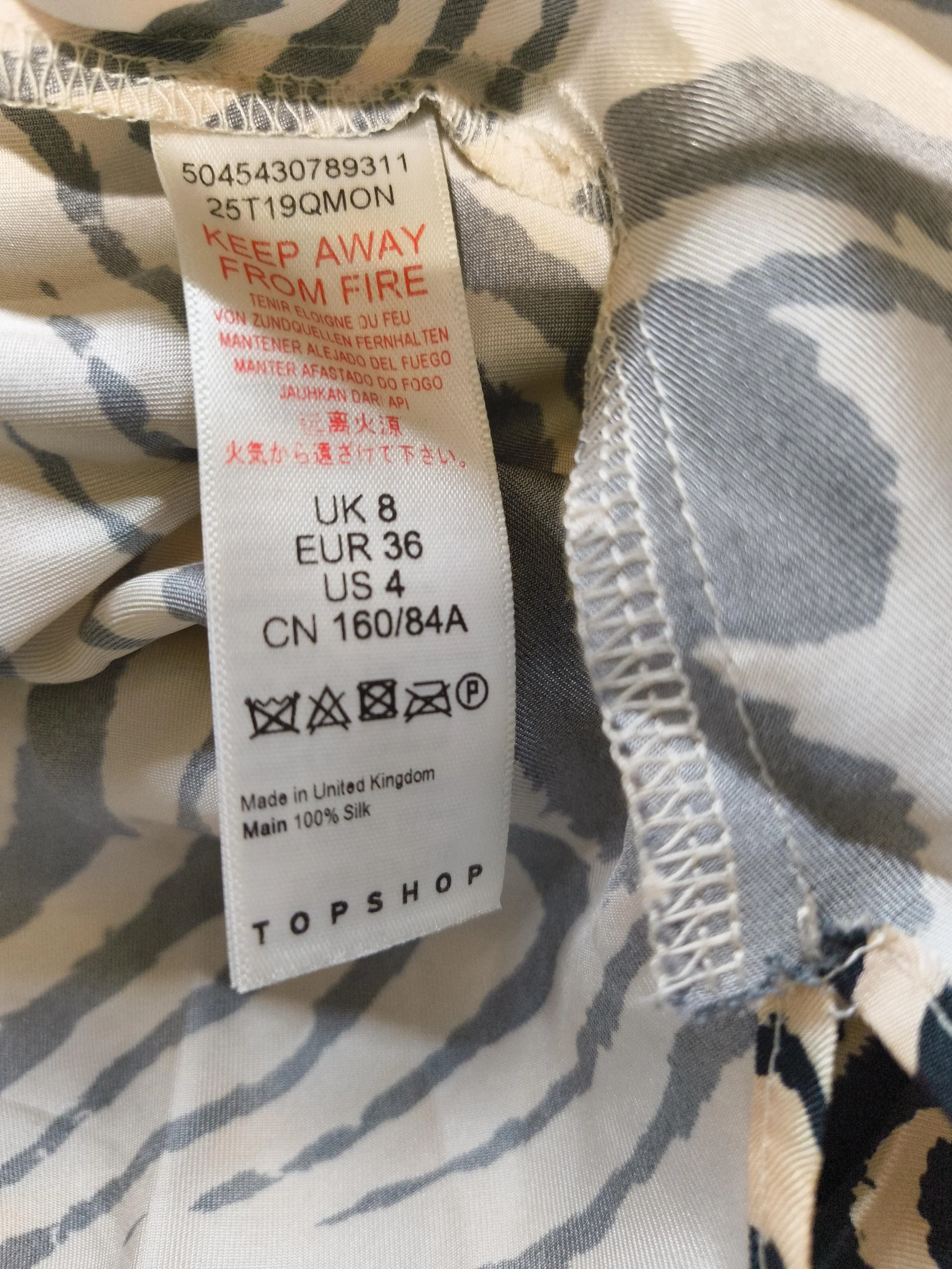 Topshop Women's Shirt UK 8 Cream 100% Silk Basic - Image 6