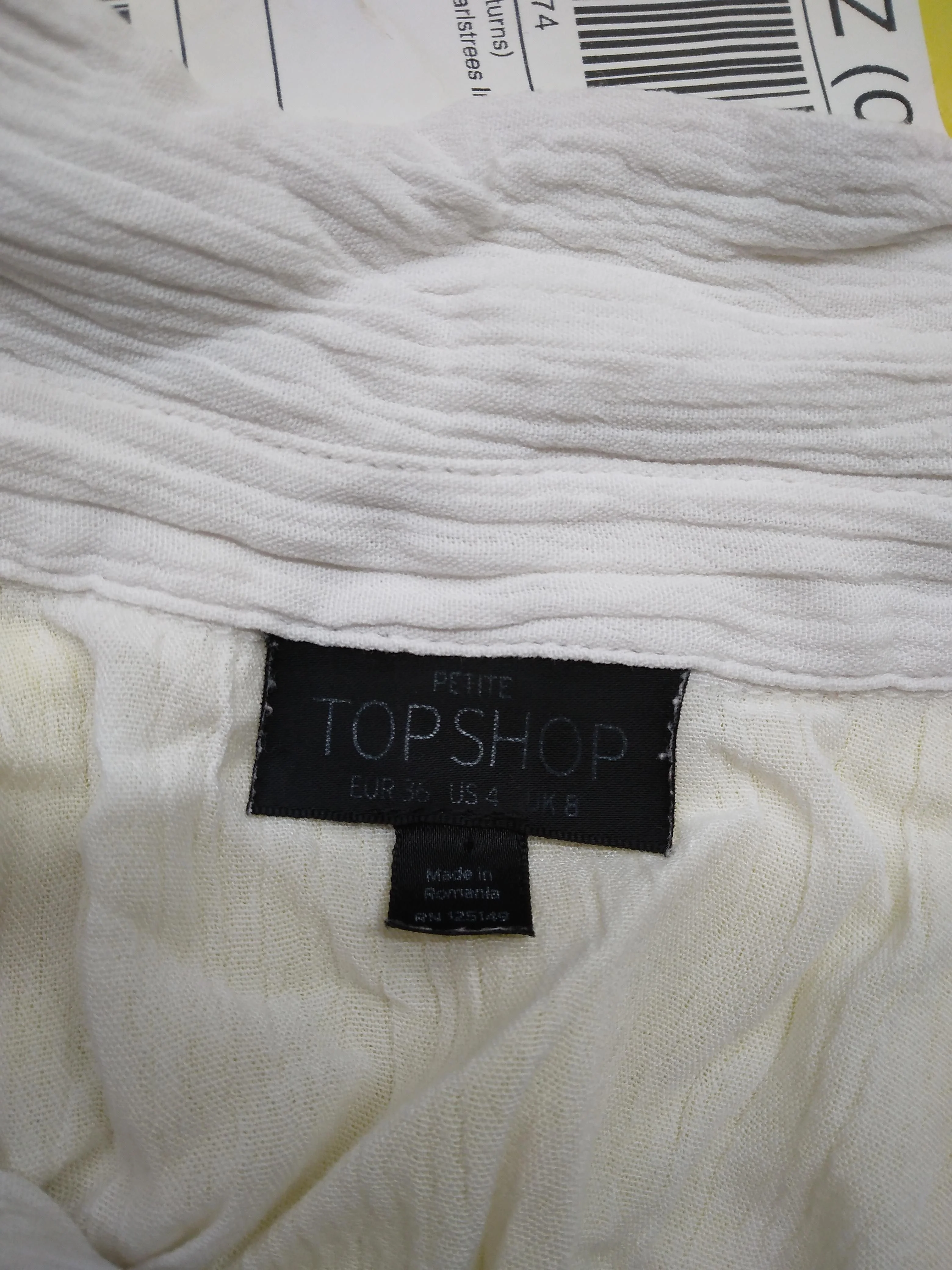 Topshop Women's Shirt UK 8 White 100% Other Short Sleeve Collared Basic - Image 6