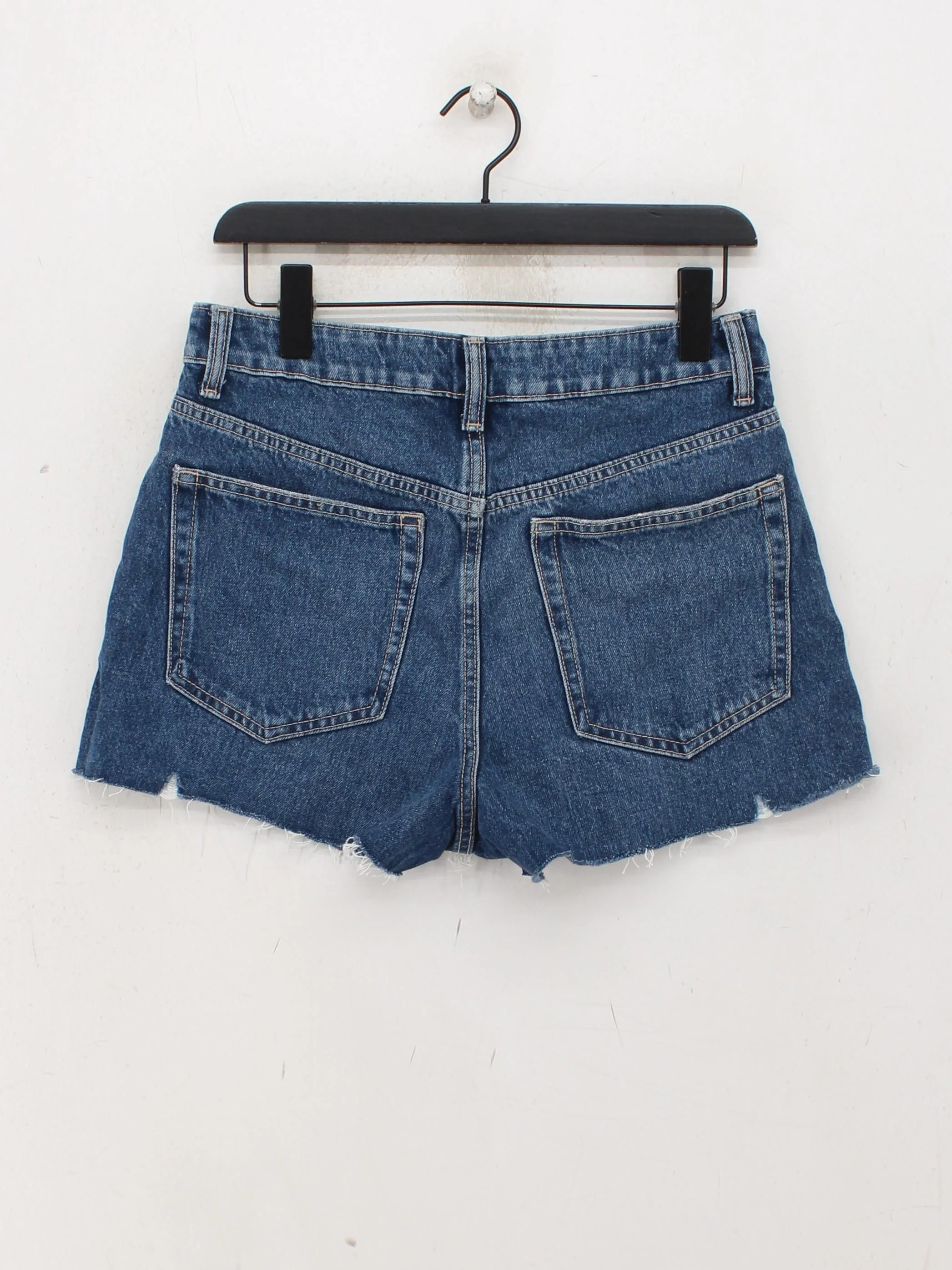 Topshop Women's Shorts UK 10 Blue 100% Cotton Cut-Off - Image 2