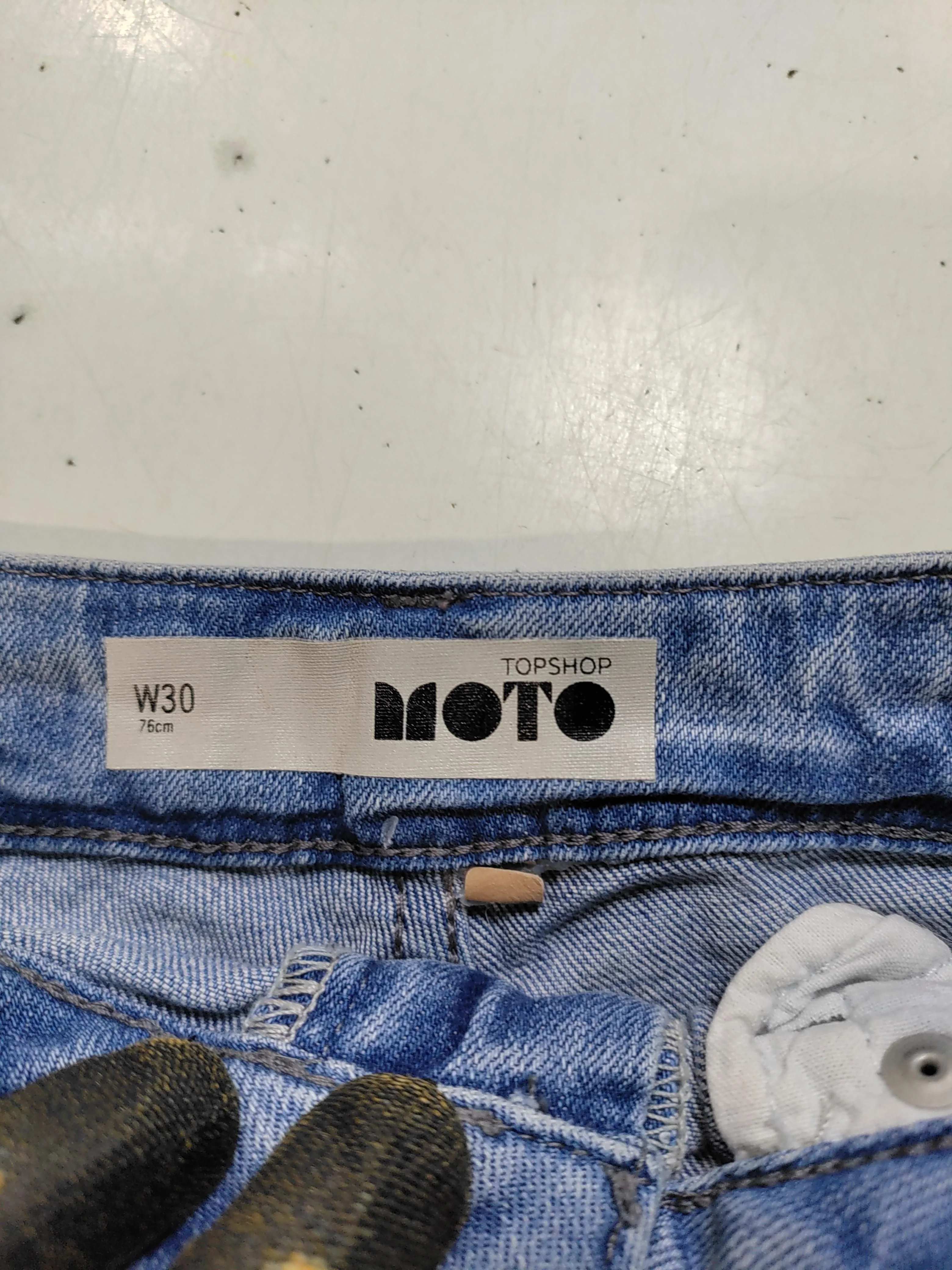 Topshop Women's Shorts W 30 in Blue Cotton with Elastane Cut-Off - Image 5