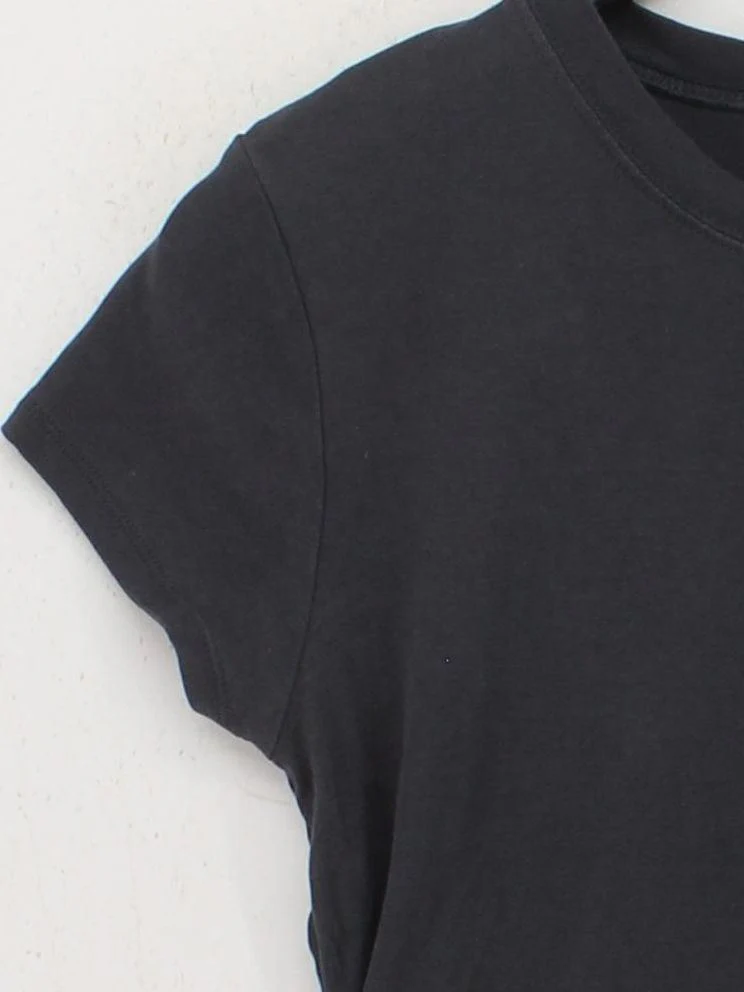 Topshop Women's T-Shirt L Black 100% Cotton Short Sleeve Round Neck Basic - Image 4