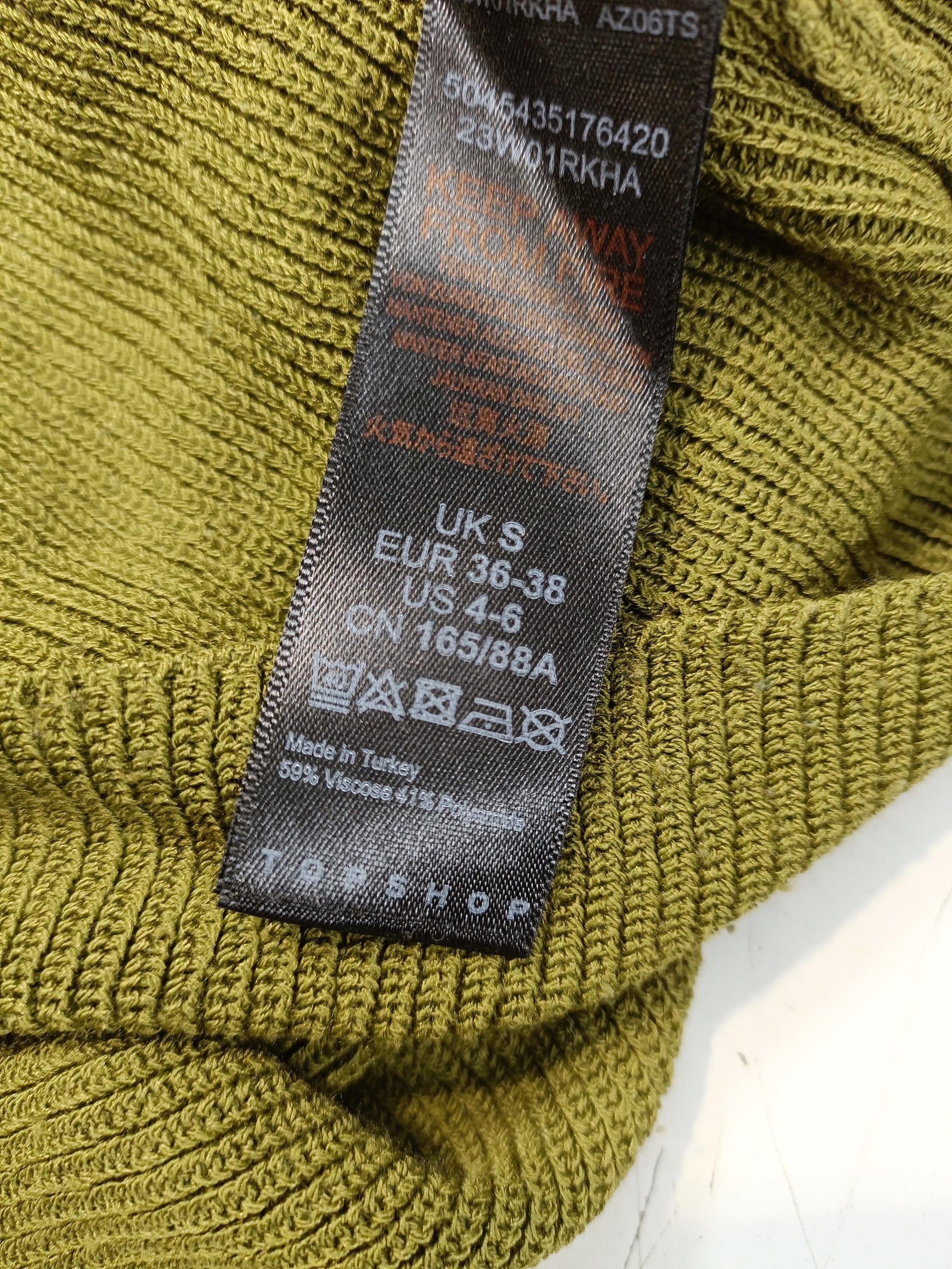 Topshop Women's T-Shirt S Green Viscose with Polyester Basic - Image 7