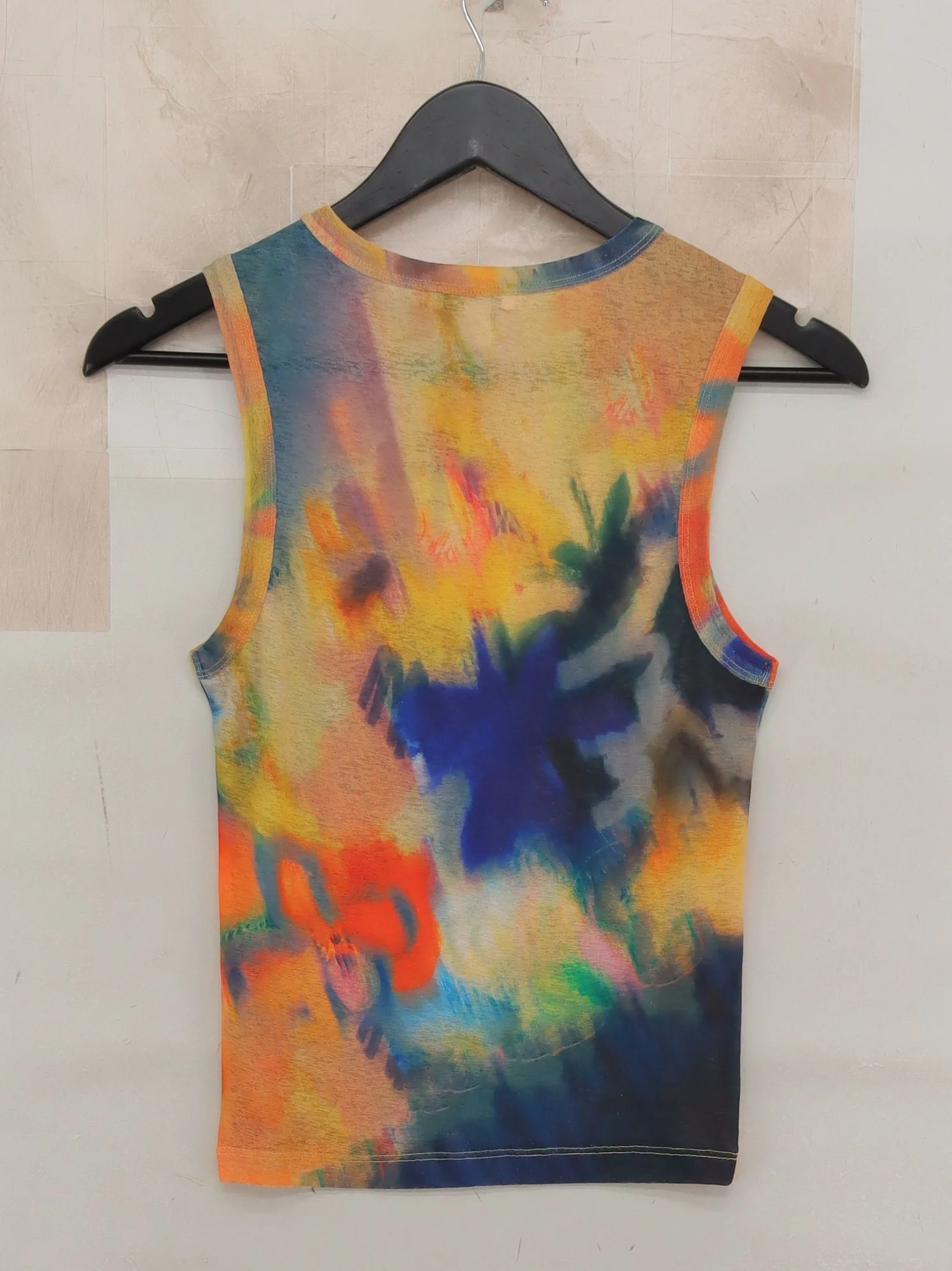 Topshop Women's T-Shirt S Multi 100% Nylon Sleeveless Round Neck Basic - Image 2