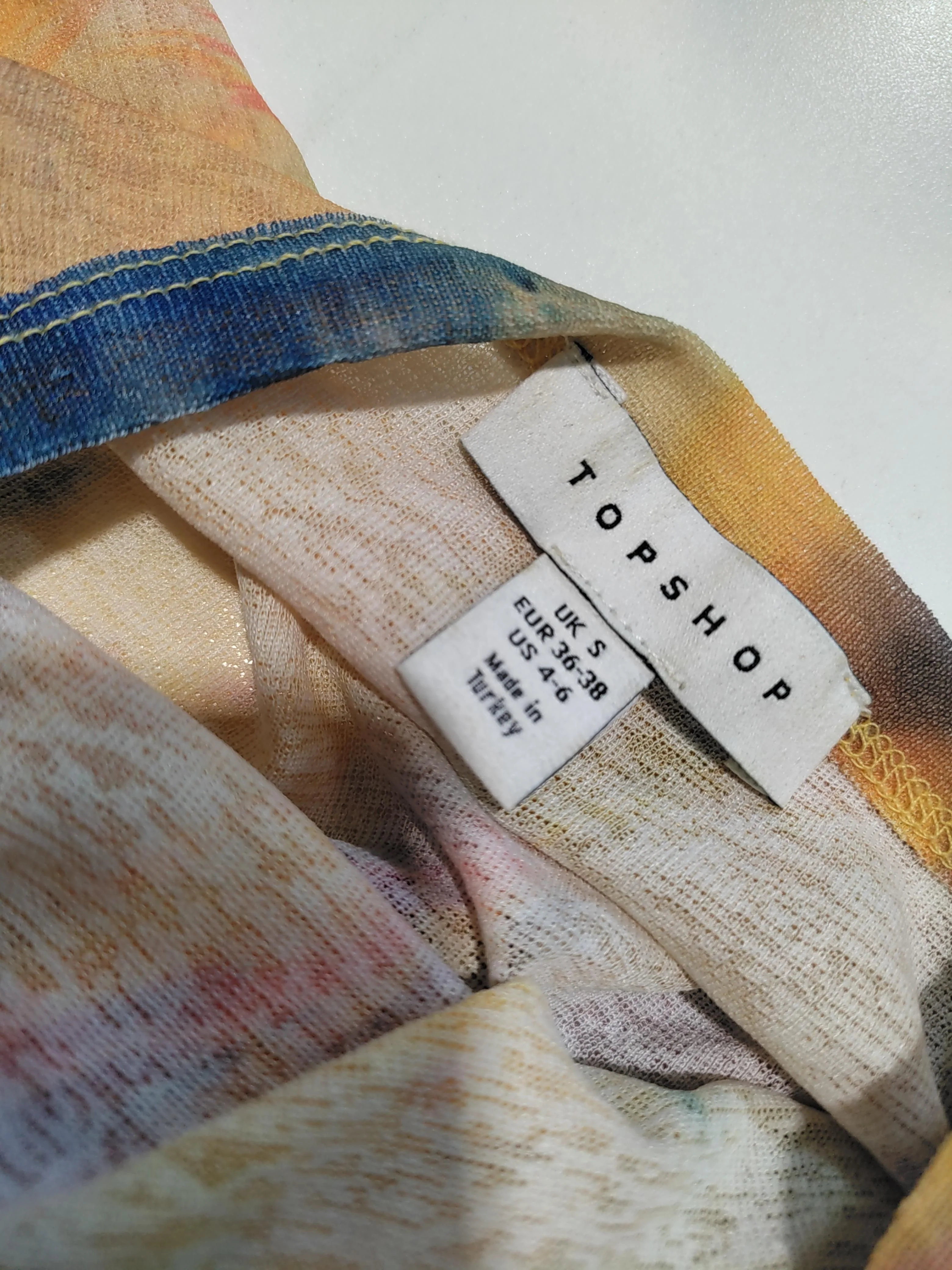 Topshop Women's T-Shirt S Multi 100% Nylon Sleeveless Round Neck Basic - Image 5