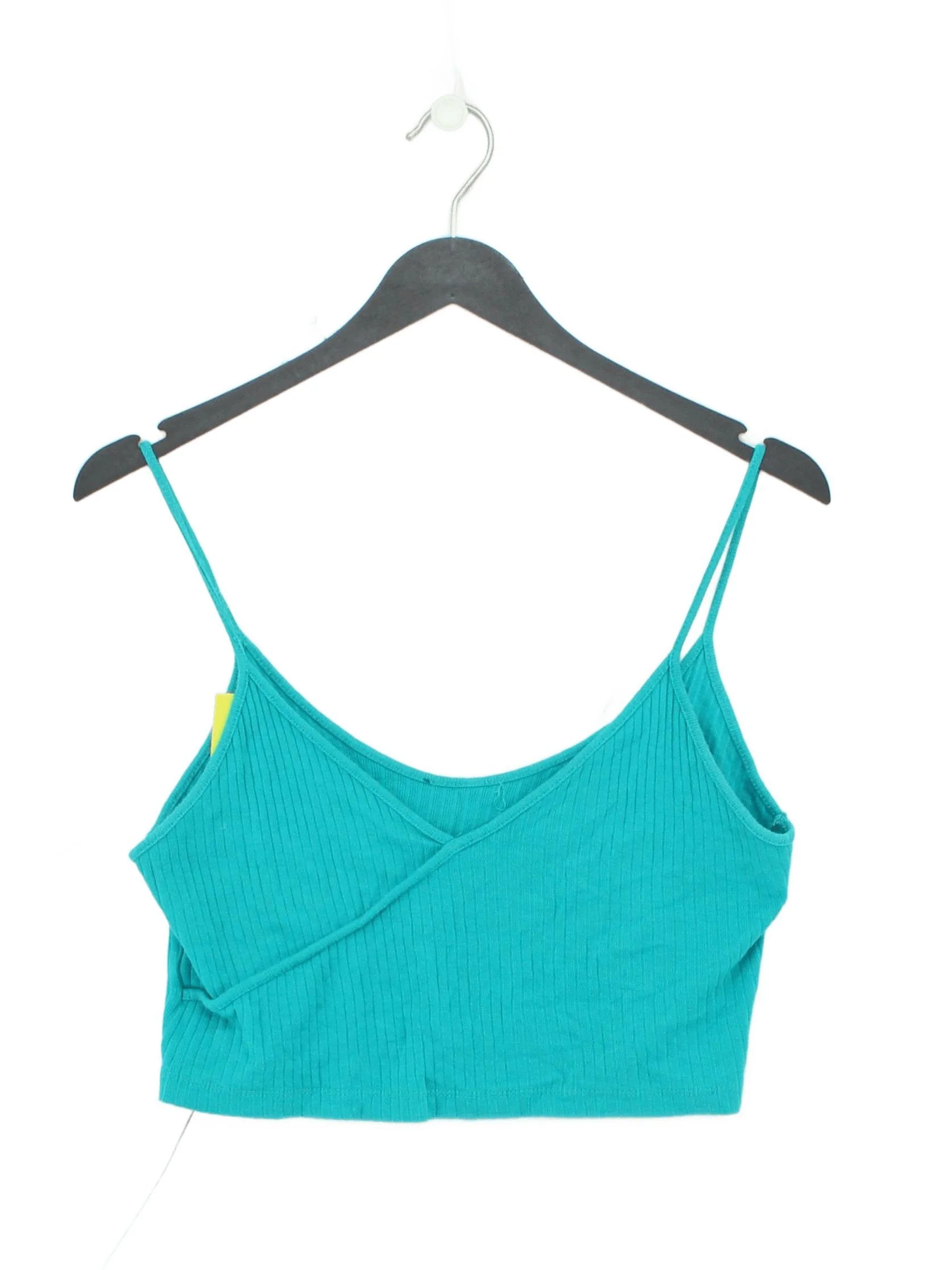 Topshop Women's T-Shirt UK 10 Blue 100% Cotton Sleeveless V-Neck Camisole