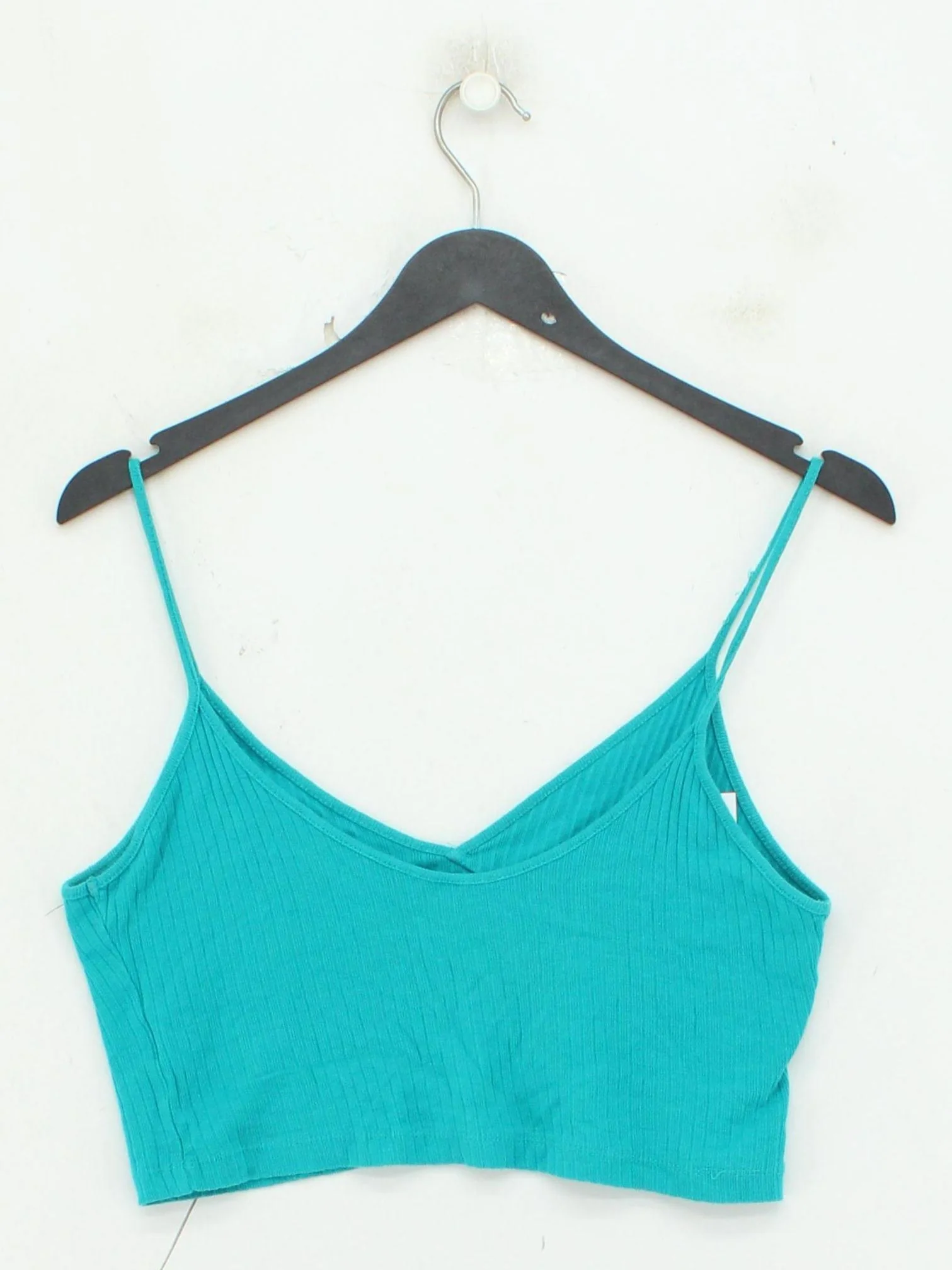 Topshop Women's T-Shirt UK 10 Blue 100% Cotton Sleeveless V-Neck Camisole - Image 2