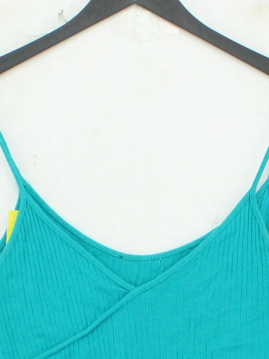 Topshop Women's T-Shirt UK 10 Blue 100% Cotton Sleeveless V-Neck Camisole - Image 3