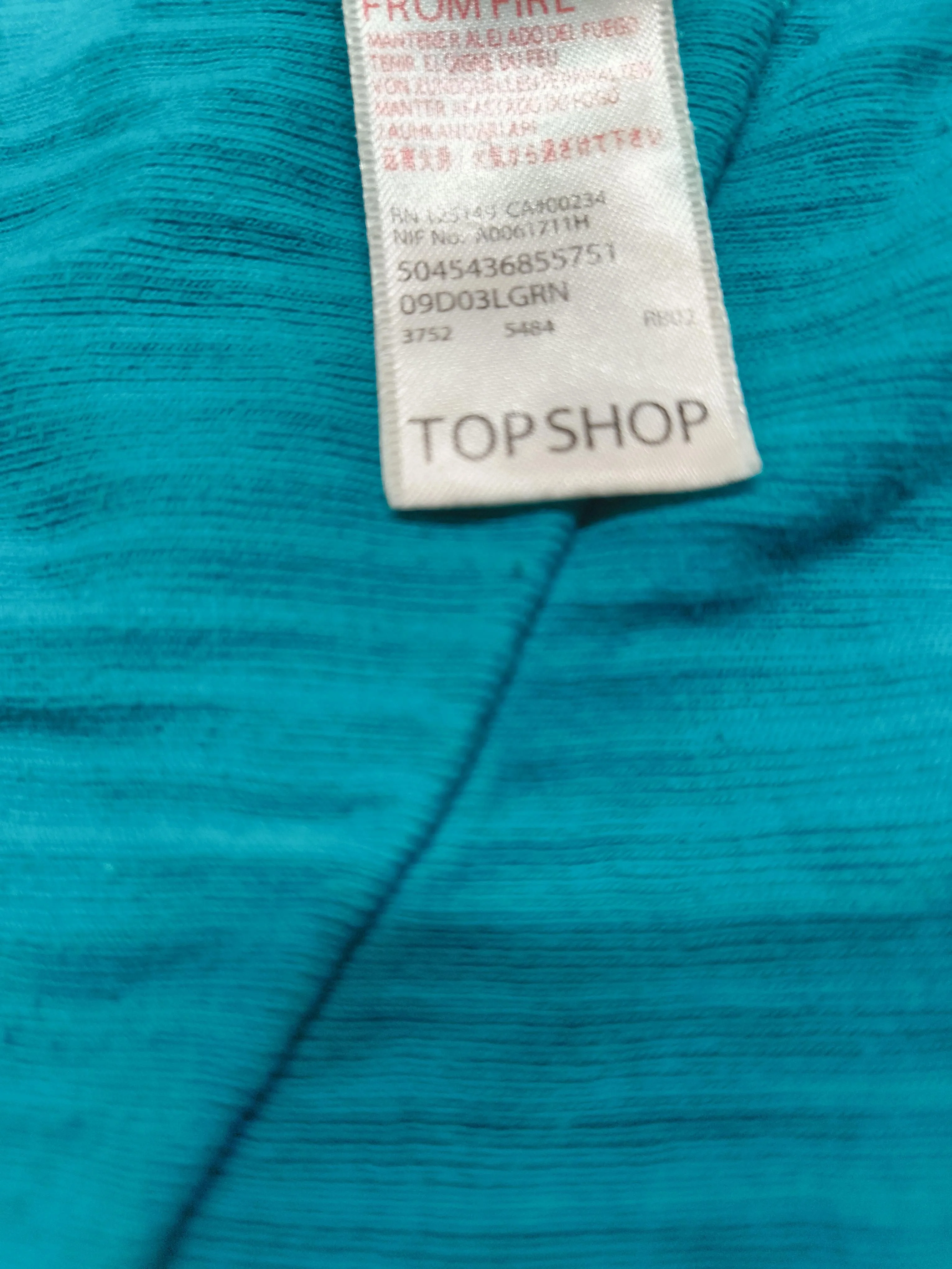 Topshop Women's T-Shirt UK 10 Blue 100% Cotton Sleeveless V-Neck Camisole - Image 5