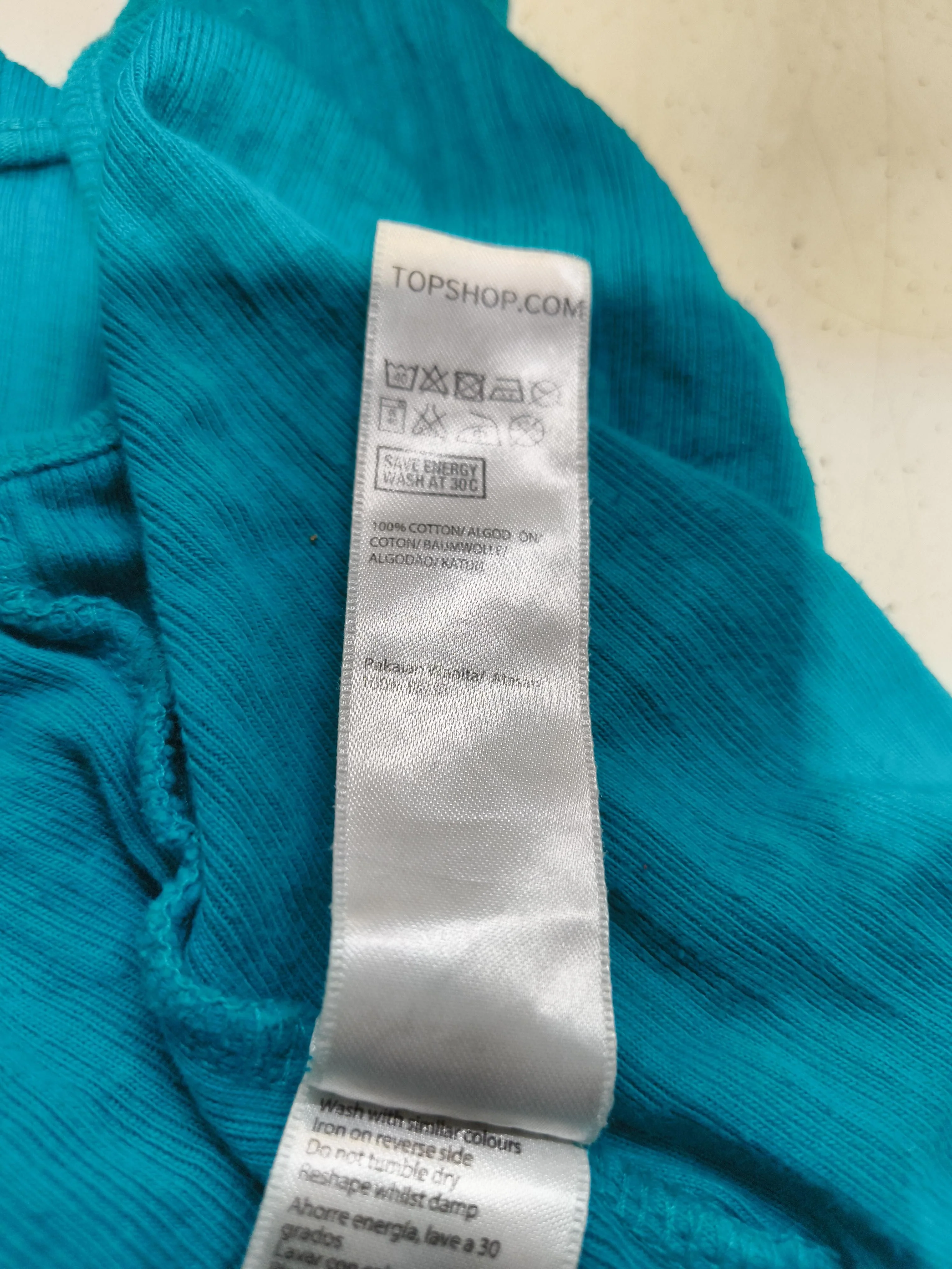 Topshop Women's T-Shirt UK 10 Blue 100% Cotton Sleeveless V-Neck Camisole - Image 6