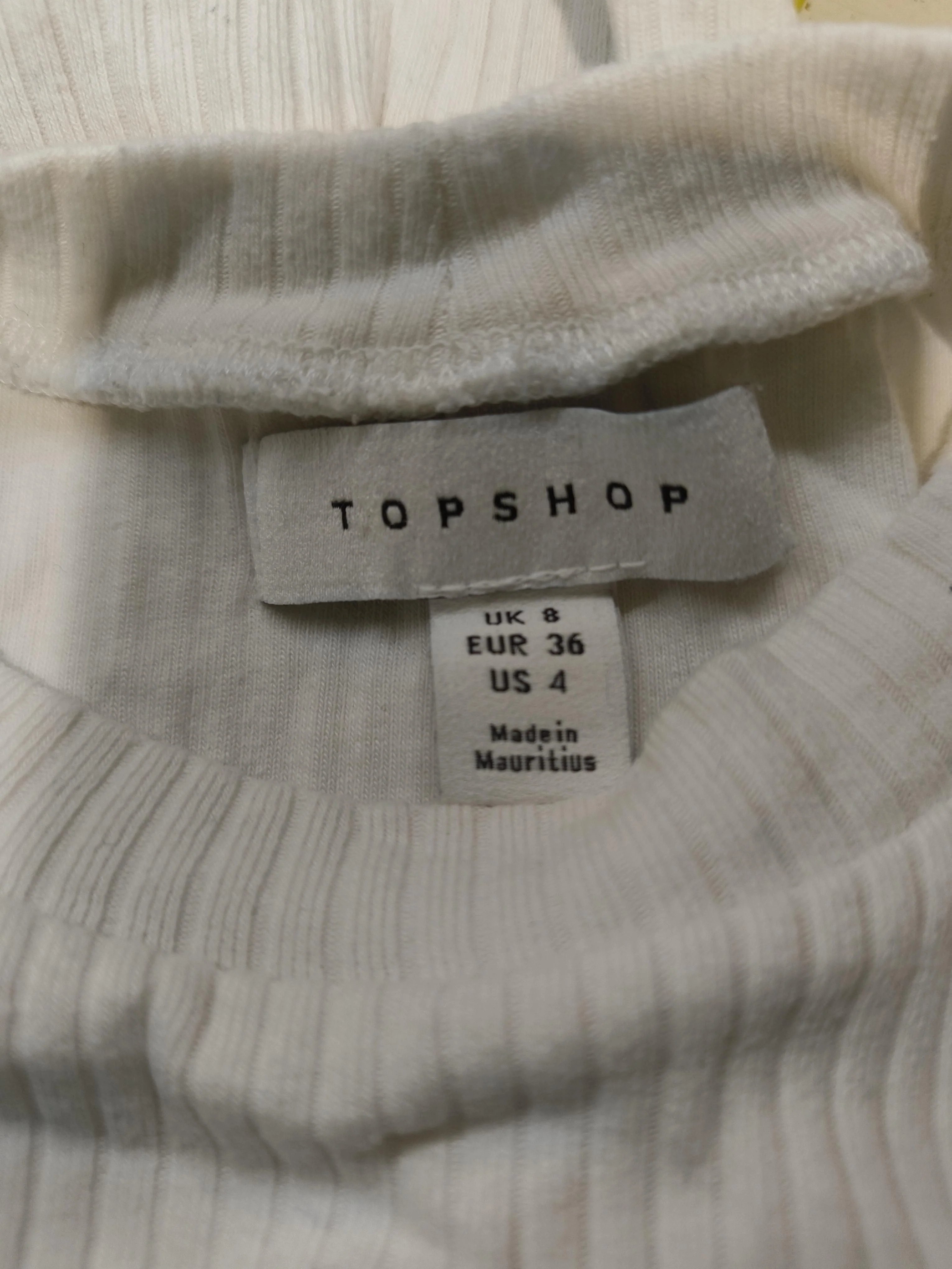 Topshop Women's T-Shirt UK 8 White Cotton with Elastane Basic - Image 6