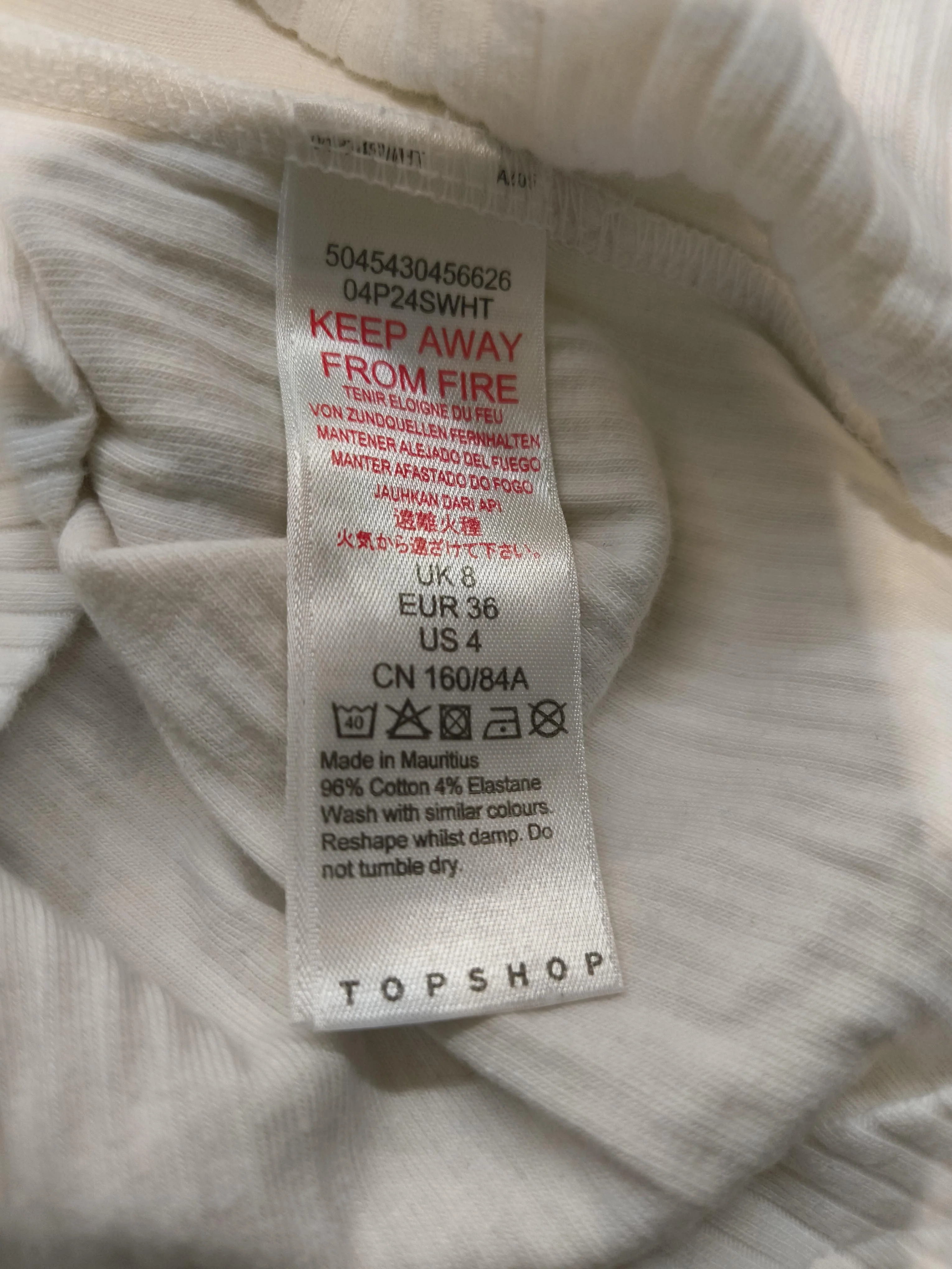 Topshop Women's T-Shirt UK 8 White Cotton with Elastane Basic - Image 7