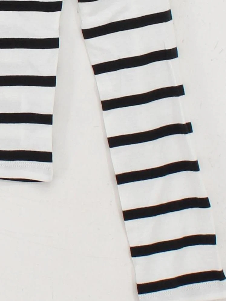 Topshop Women's Top M Multi Striped 100% Cotton Long Sleeve Crew Neck Basic - Image 4