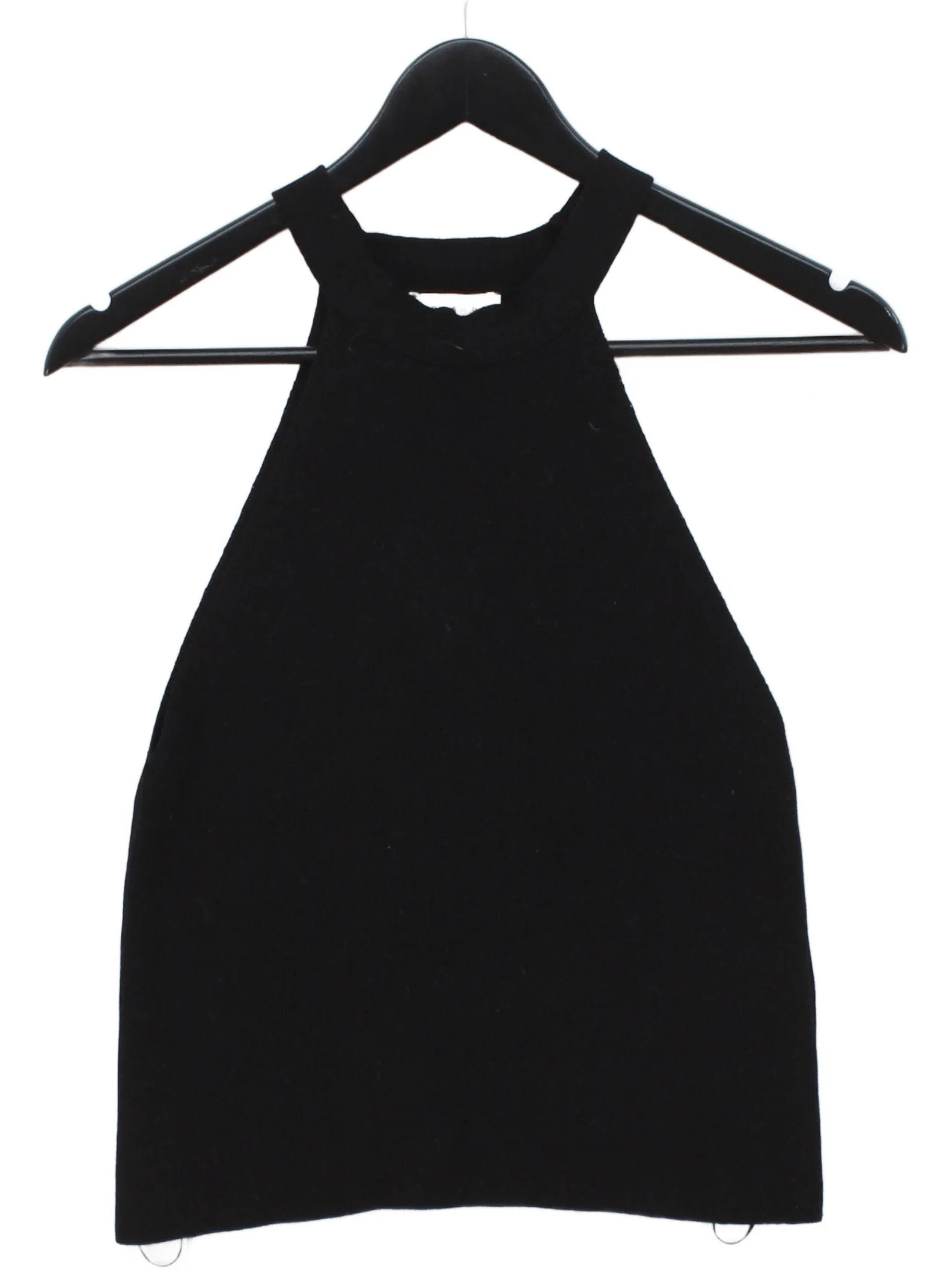 Topshop Women's Top S Black Viscose with Polyamide Sleeveless High Neck Basic