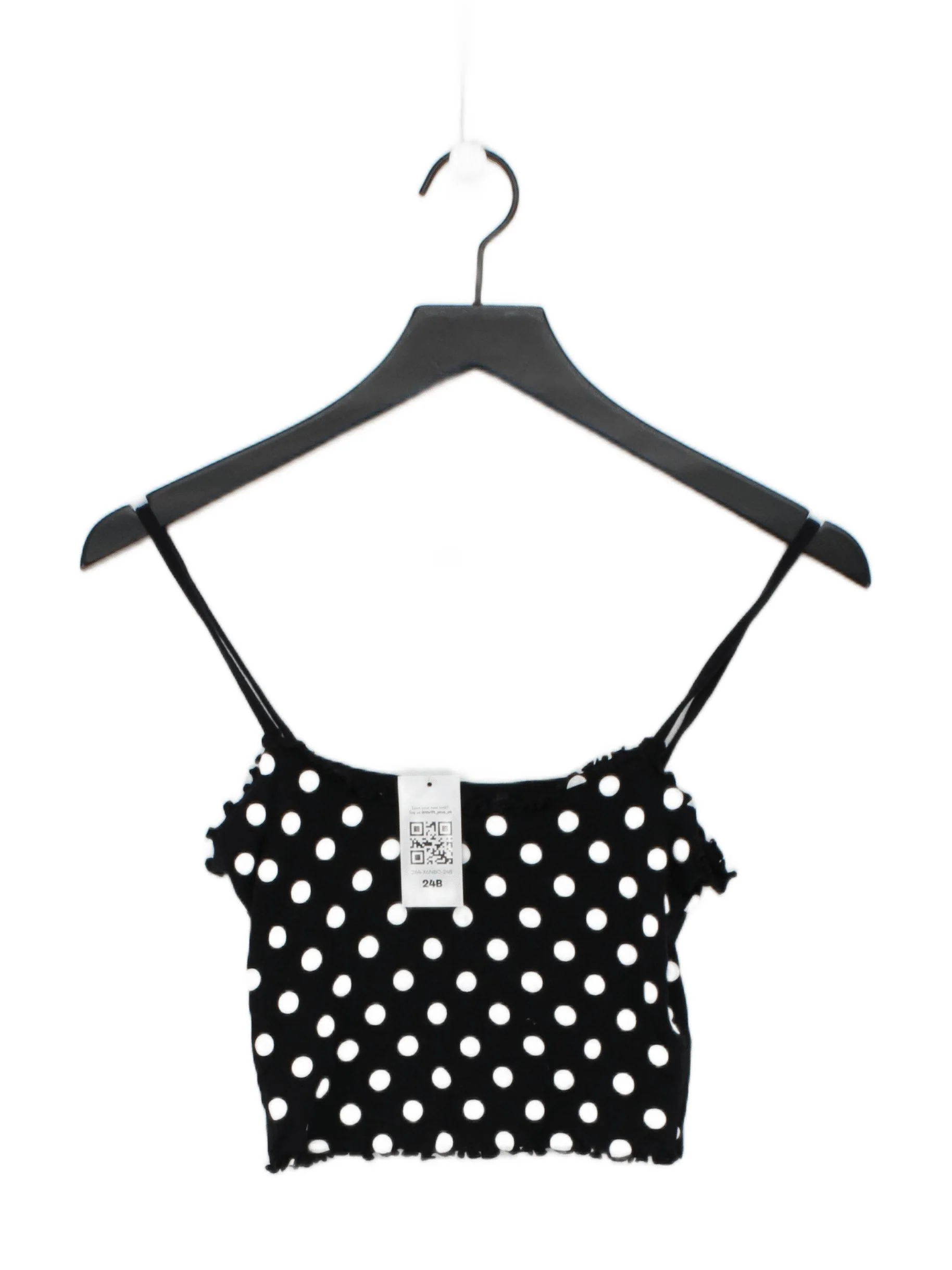 Topshop Women's Top UK 10 Black 100% Cotton Cropped