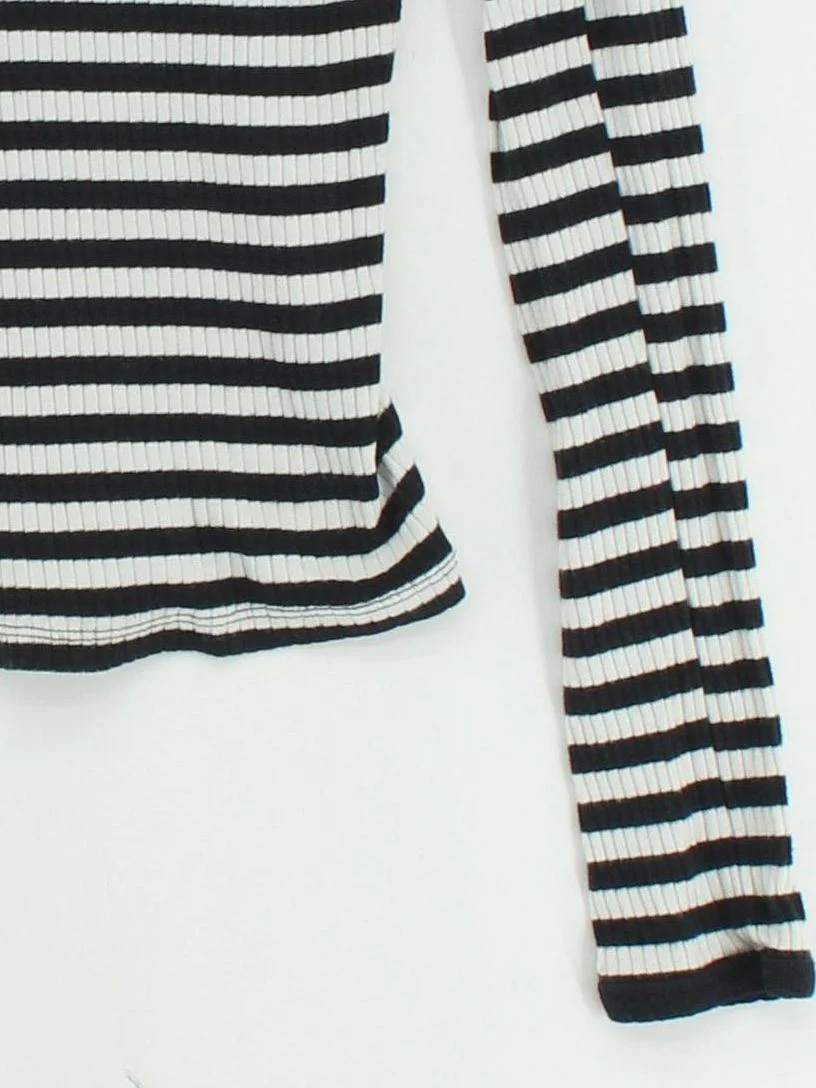 Topshop Women's Top UK 10 Black 100% Cotton Jersey - Image 4