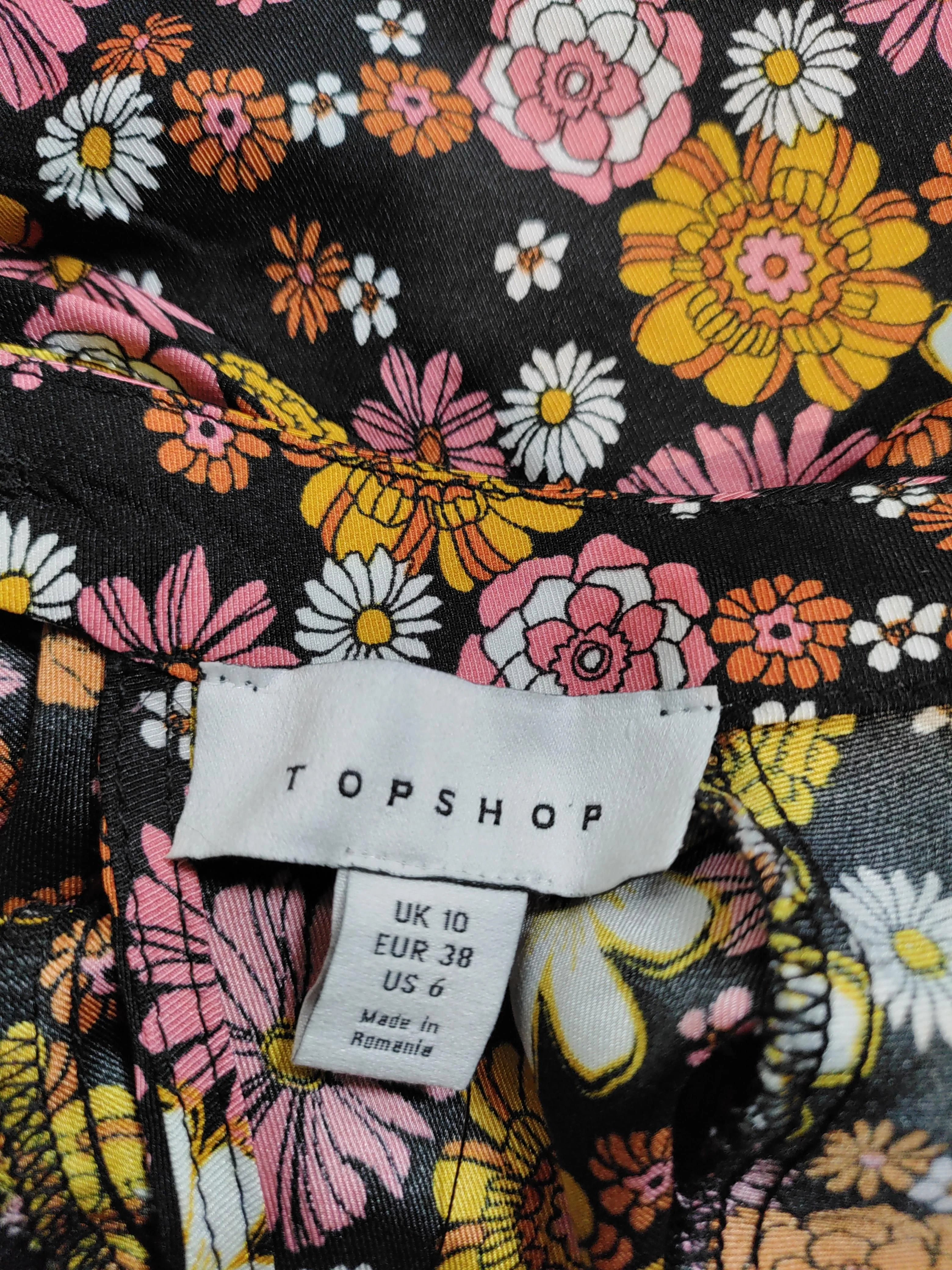 Topshop Women's Top UK 10 Black 100% Polyester Cropped - Image 5