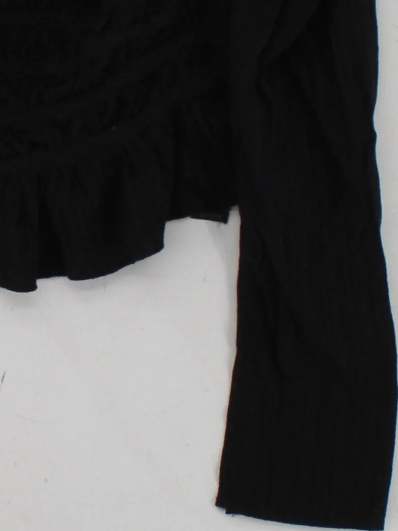 Topshop Women's Top UK 10 Black Viscose with Polyester, Elastane Basic - Image 4
