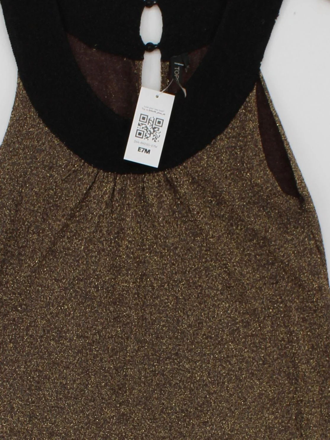 Topshop Women's Top UK 10 Brown Viscose with Polyester Basic - Image 3