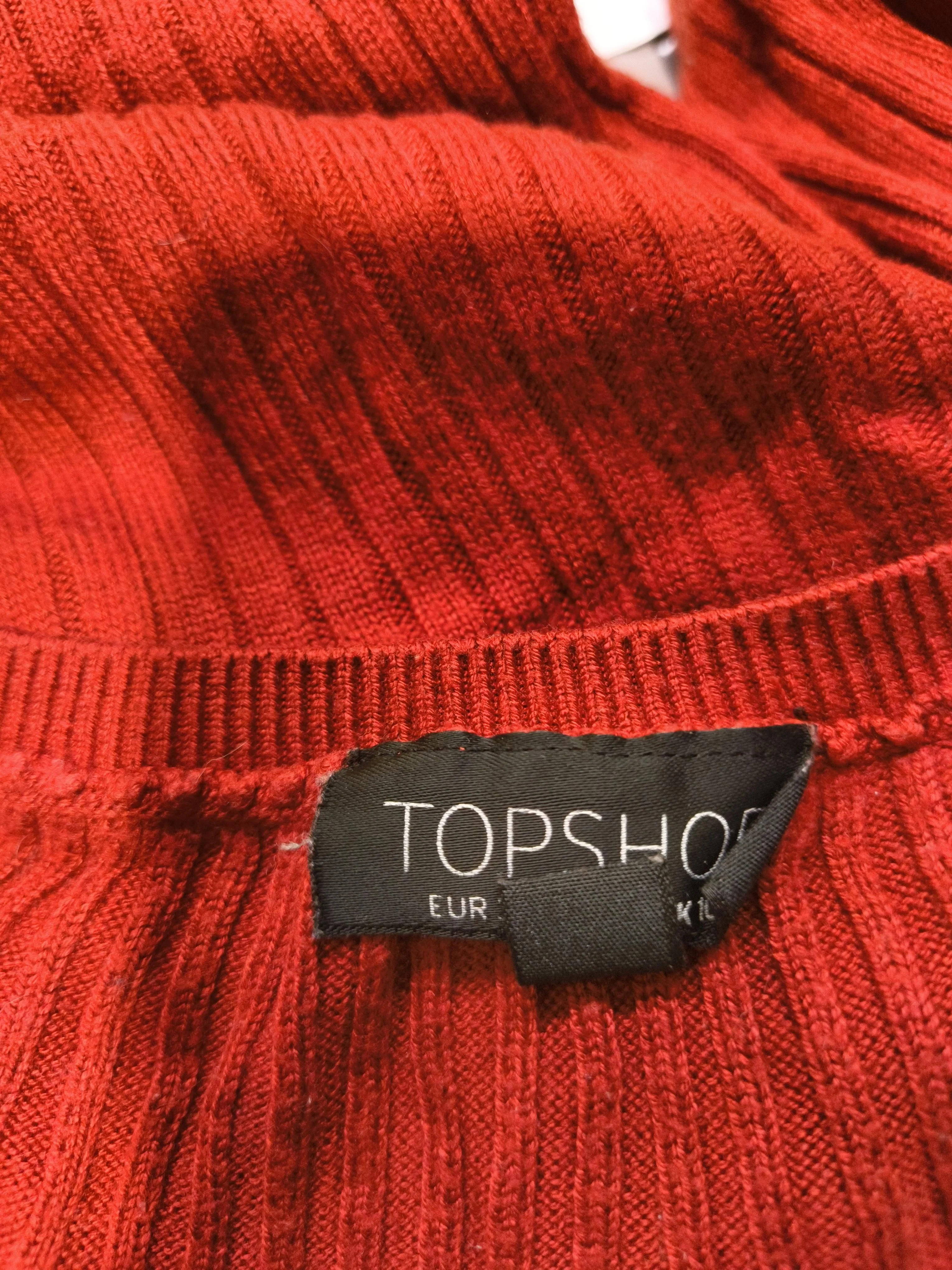 Topshop Women's Top UK 10 Red Viscose with Polyester Basic - Image 5