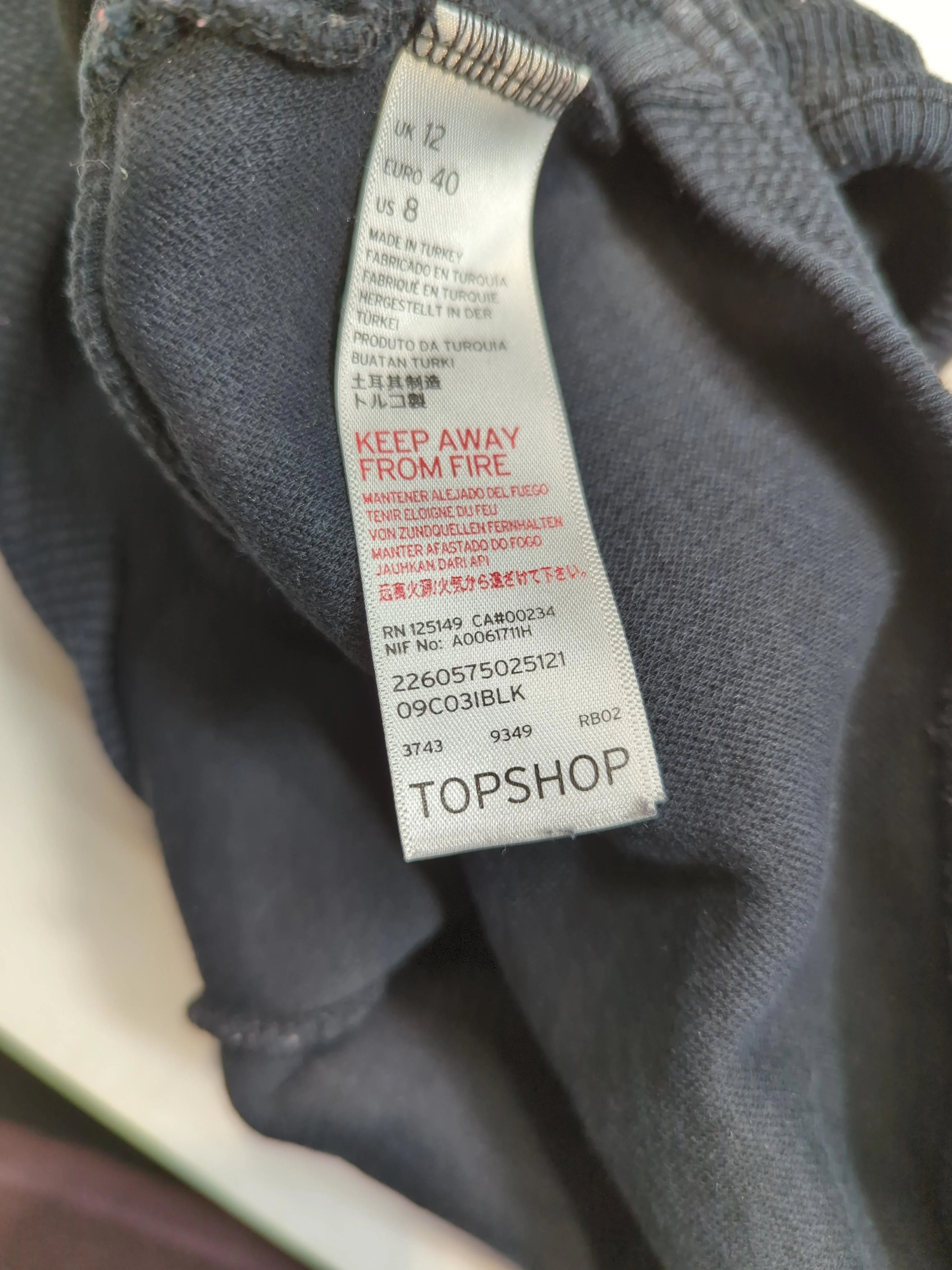 Topshop Women's Top UK 12 Black Cotton with Polyamide, Elastane Cropped - Image 5