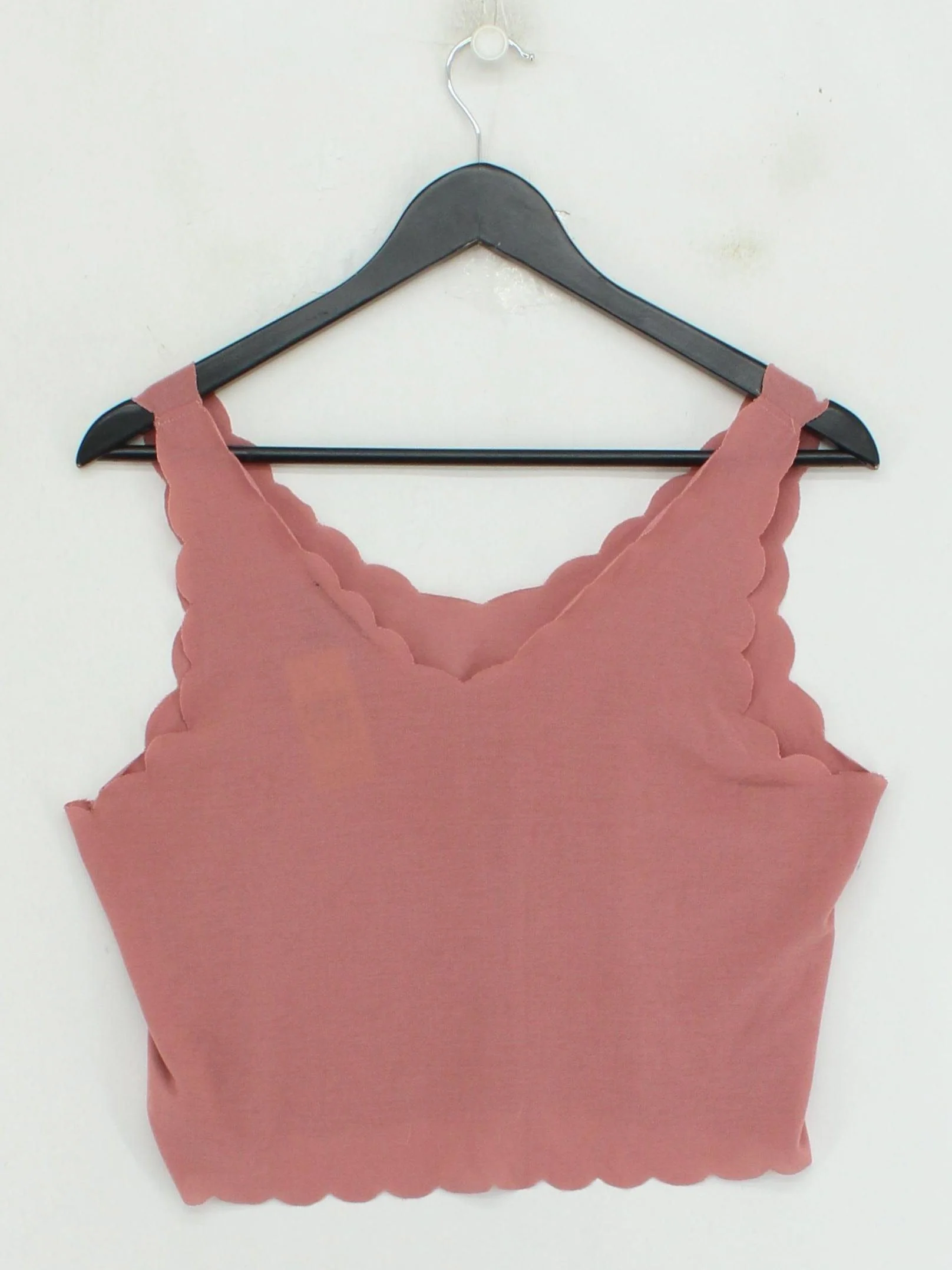 Topshop Women's Top UK 12 Pink 100% Polyester Sleeveless V-Neck Cropped - Image 2
