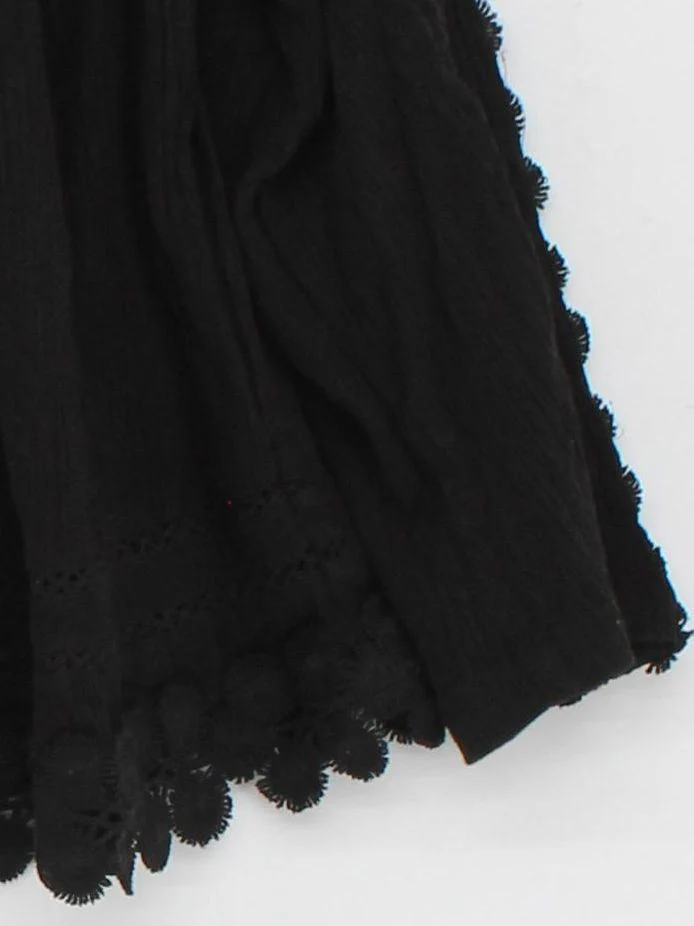 Topshop Women's Top UK 6 Black 100% Cotton 3/4 Sleeve Square Neck Basic - Image 4