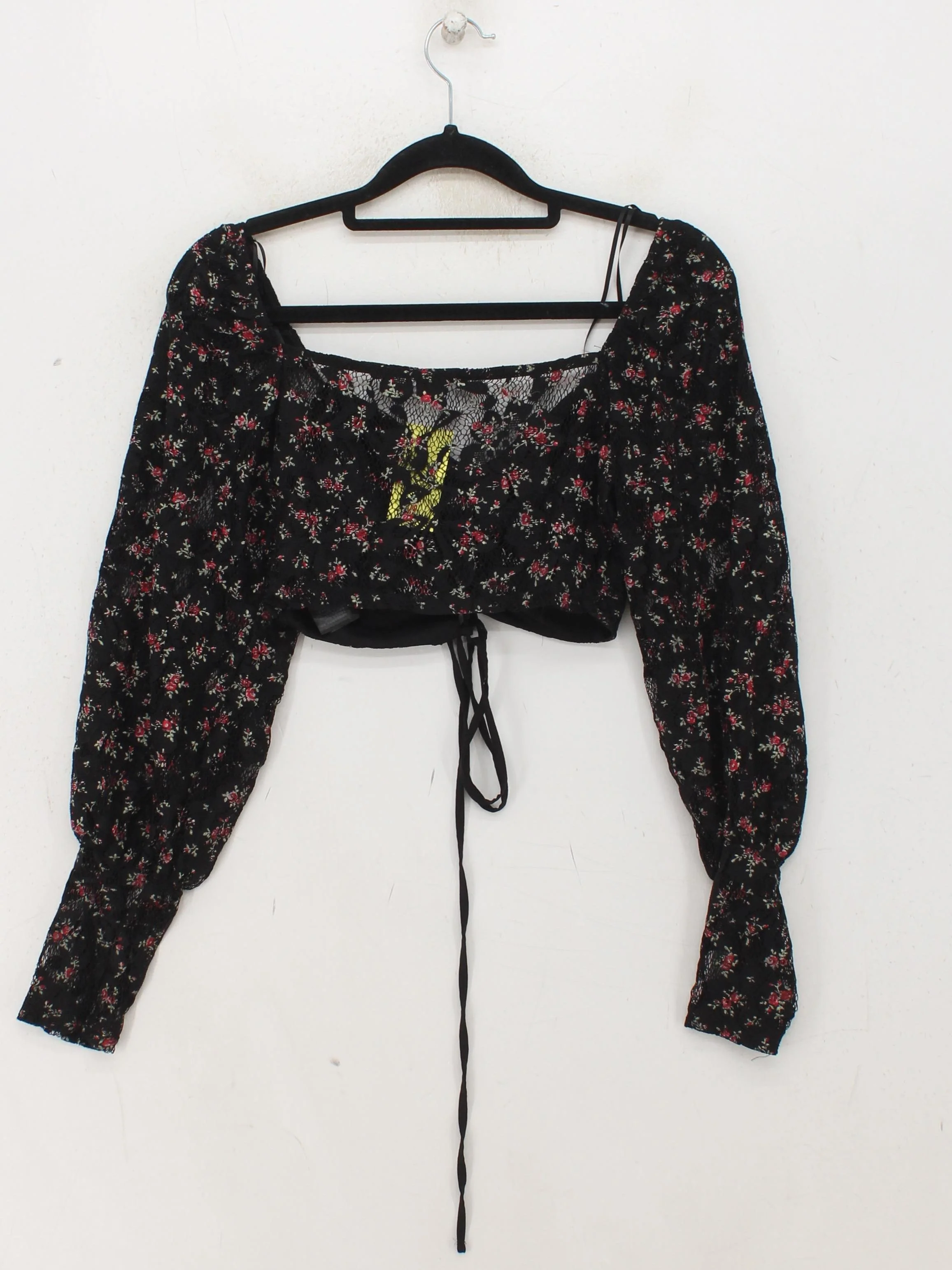 Topshop Women's Top UK 6 Black Nylon with Elastane Cropped - Image 2
