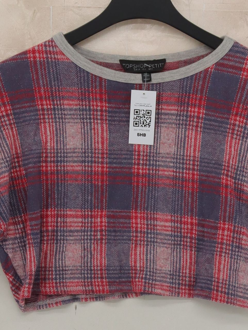 Topshop Women's Top UK 6 Multi Cotton with Polyester Cropped - Image 3