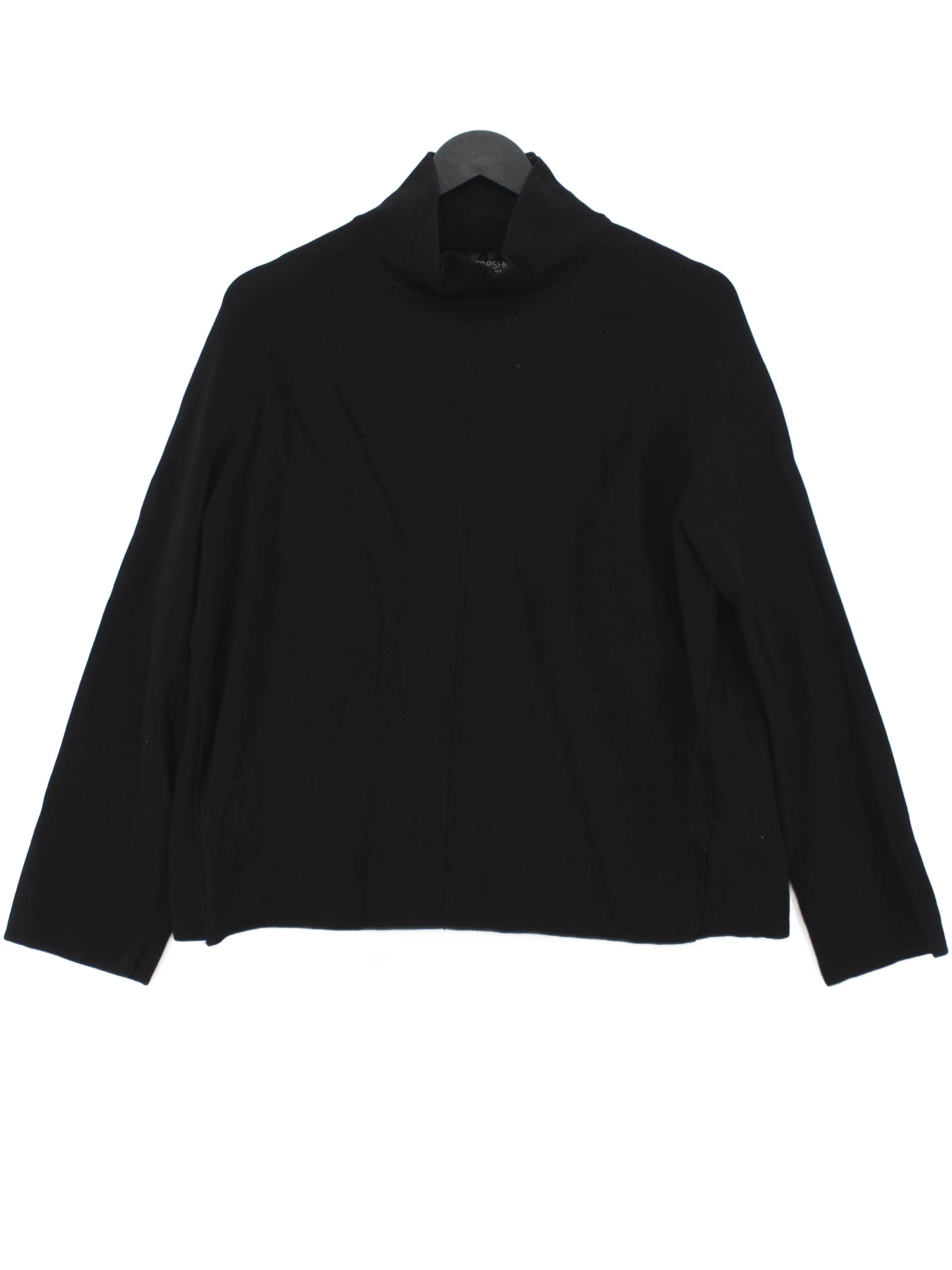 Topshop Women's Top UK 8 Black Viscose with Nylon, Elastane Basic
