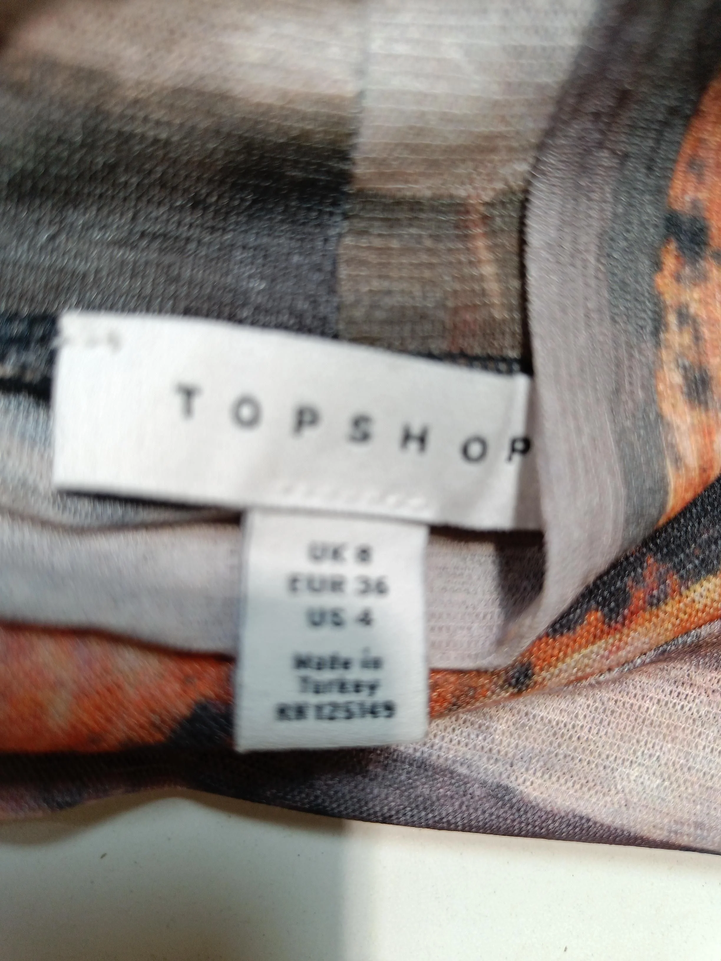 Topshop Women's Top UK 8 Multi Polyester with Elastane Basic - Image 5