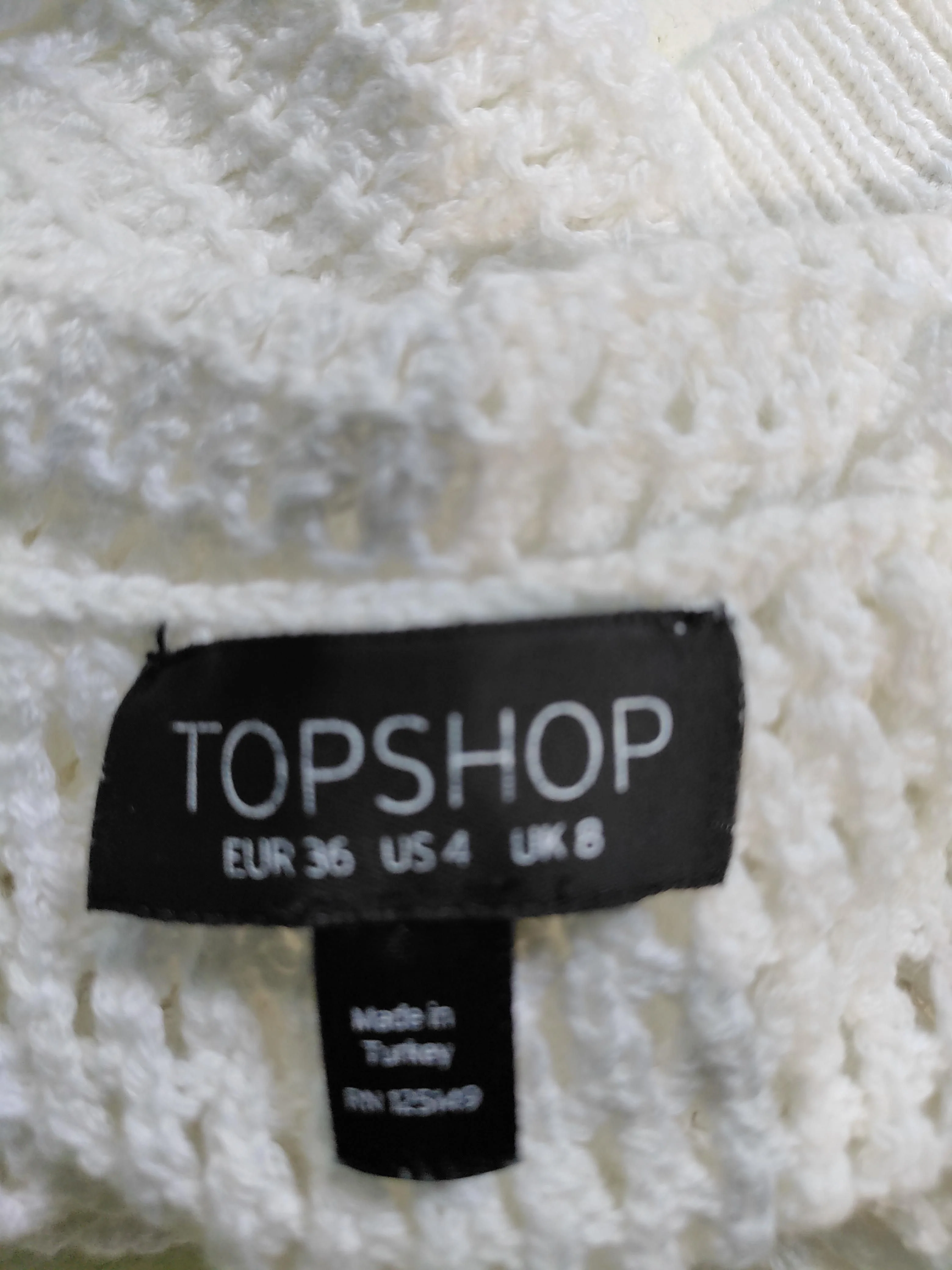 Topshop Women's Top UK 8 White 100% Cotton Short Sleeve Round Neck Cropped - Image 5