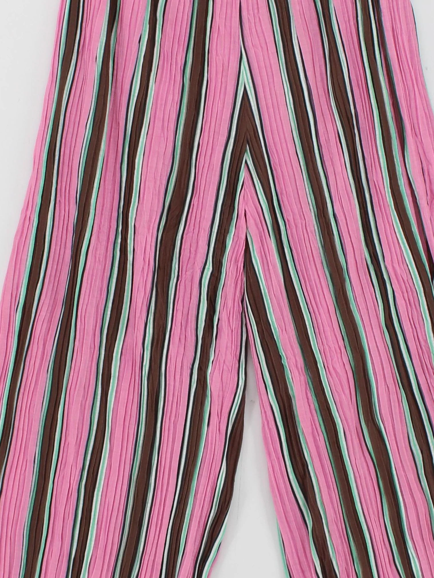Topshop Women's Trousers S Pink Striped 100% Polyester Wide-Leg Sweatpants - Image 3