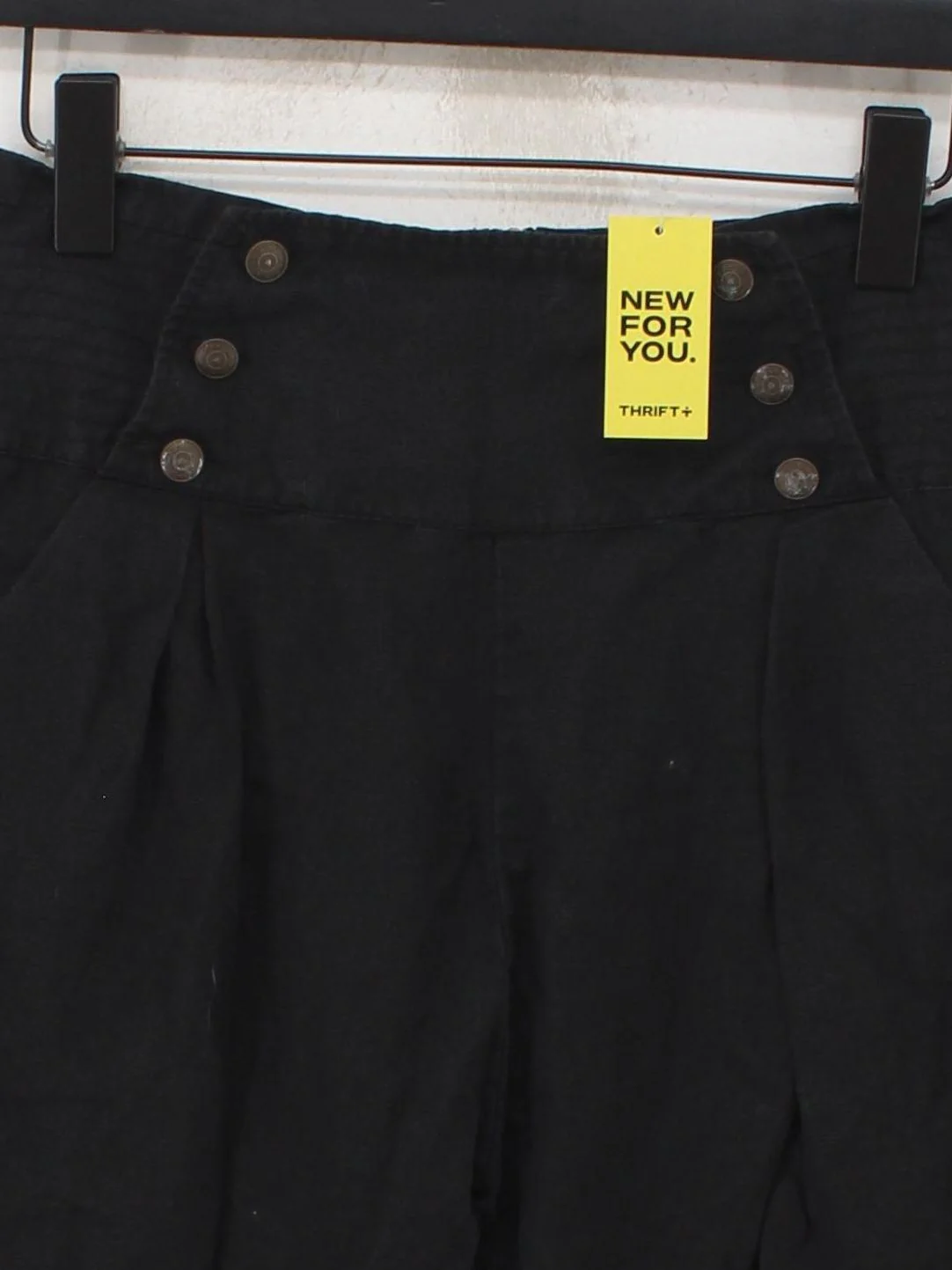 Topshop Women's Trousers UK 10 Black Linen with Lyocell Modal Wide-Leg Cropped - Image 3