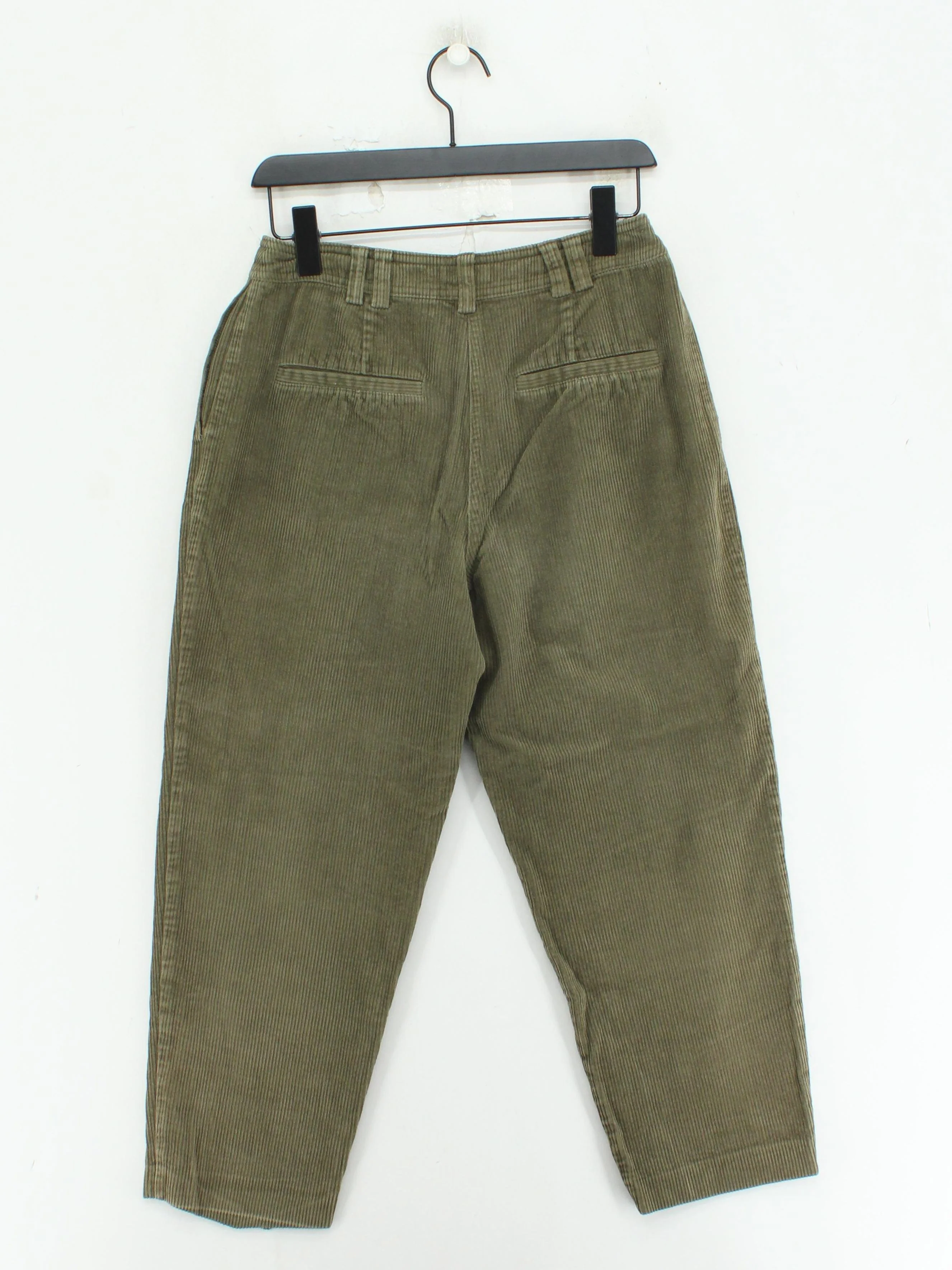 Topshop Women's Trousers UK 10 Green 100% Cotton Wide-Leg Cropped - Image 2