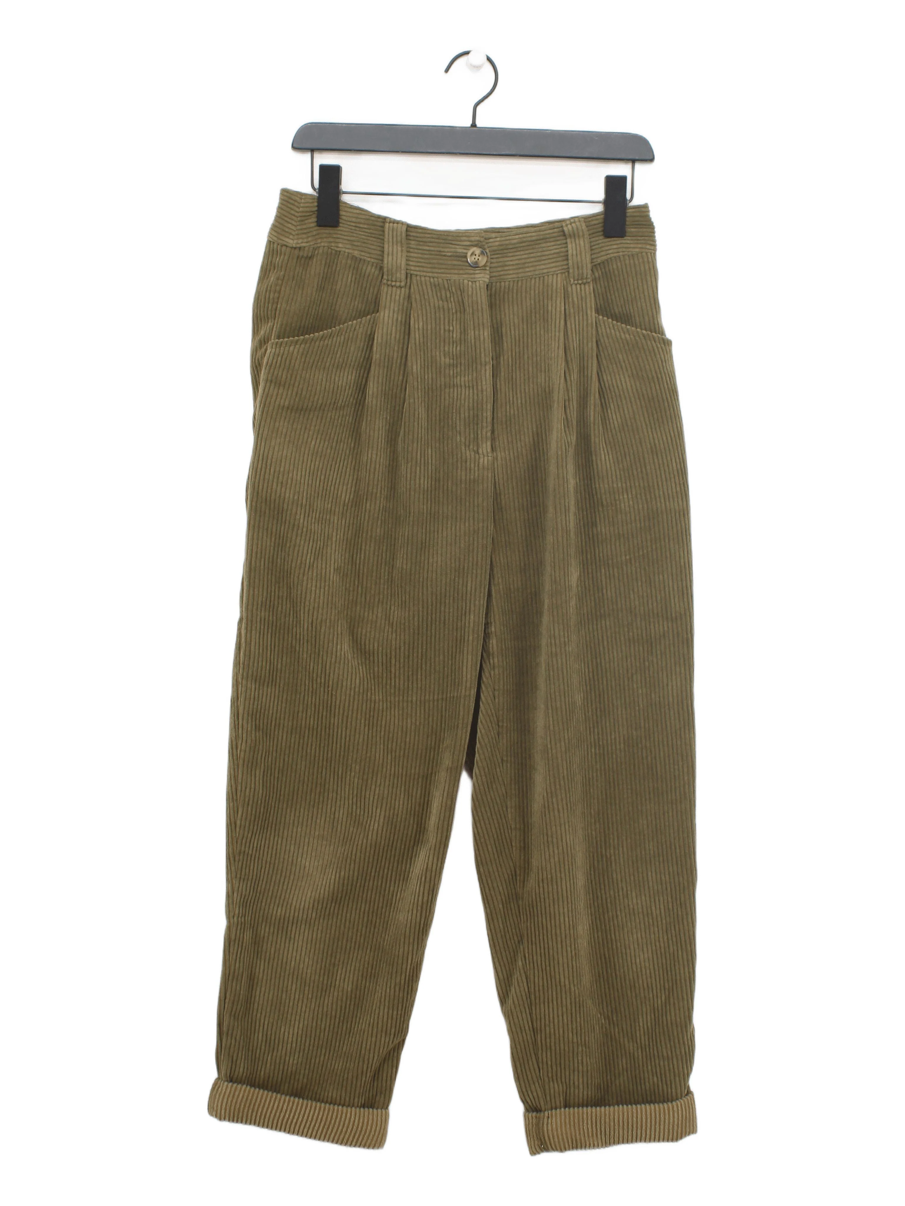 Topshop Women's Trousers UK 10 Green Polyester with Nylon Tapered Chino