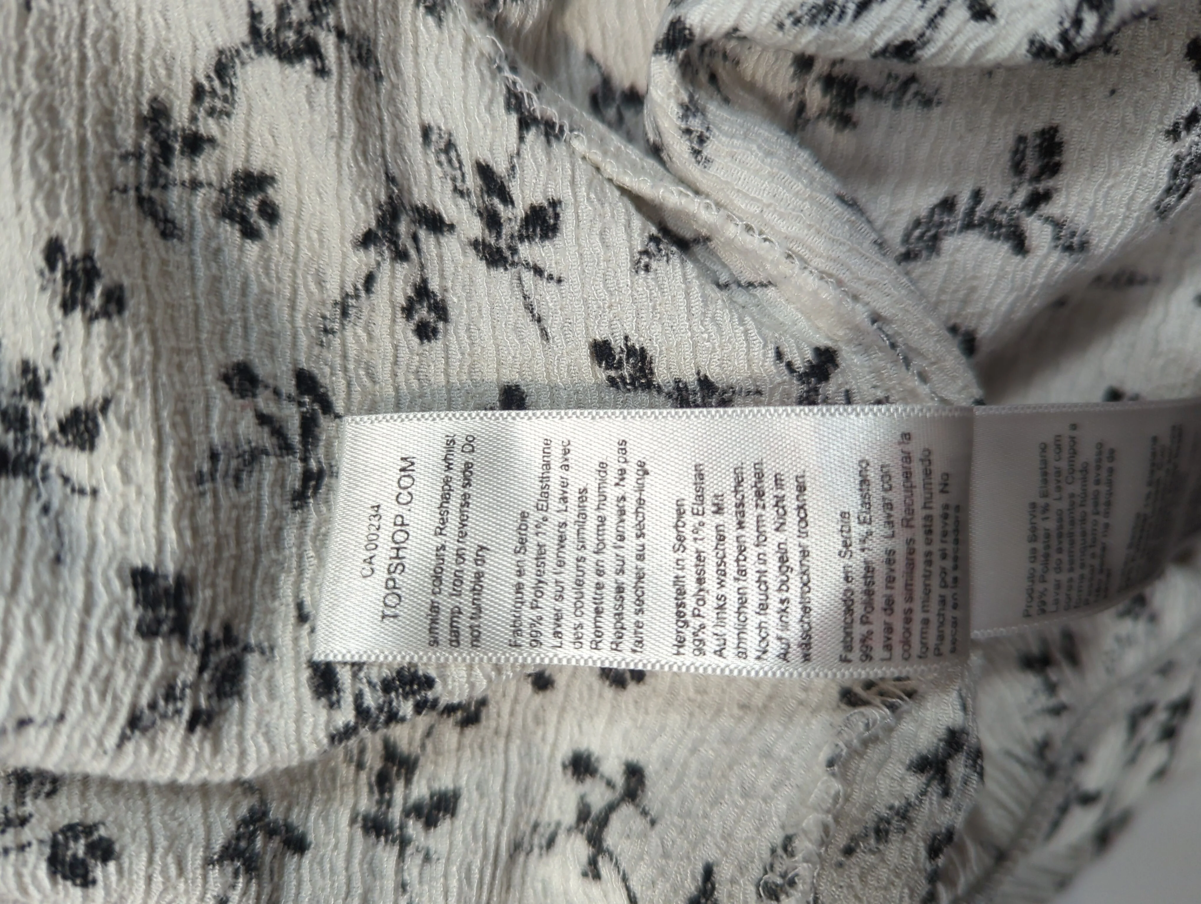 Topshop Women's Trousers UK 10 White Floral Polyester with Elastane Flared Capri - Image 7