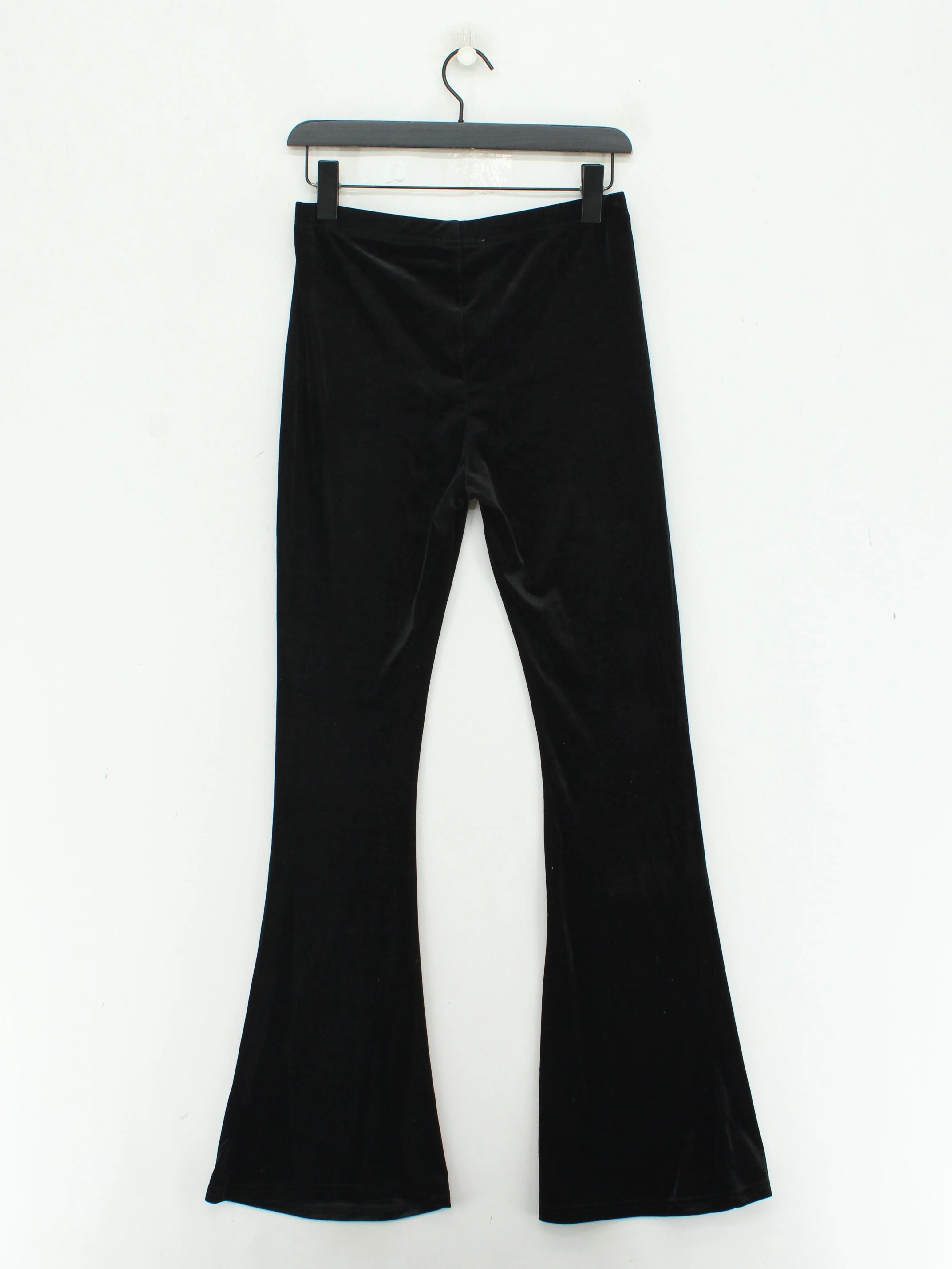 Topshop Women's Trousers UK 12 Black Polyester with Elastane Flared Chino - Image 2