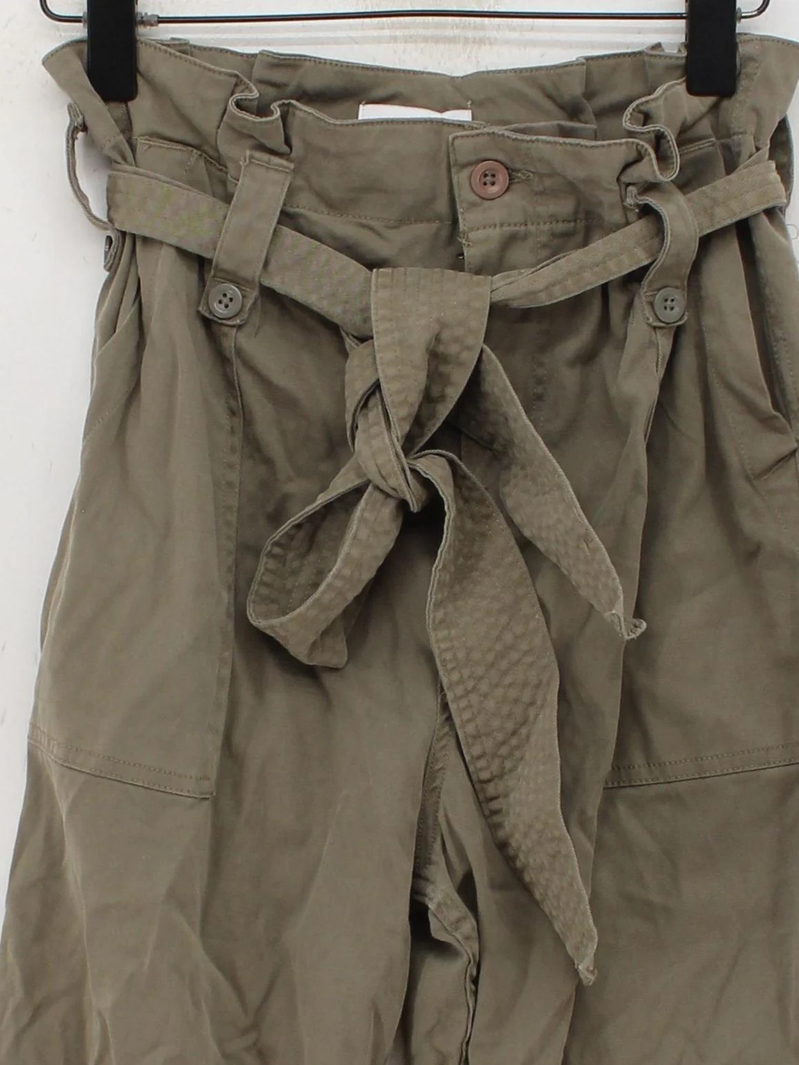 Topshop Women's Trousers UK 12 Green Lyocell Modal with Cotton, Elastane Chino - Image 3